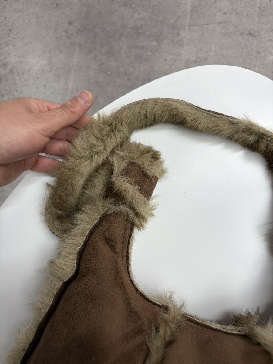 If Six Was Nine Vintage Shearling Fur Leather Shoulder Bag Y2K Boho Suede Size ONE SIZE - 11 Thumbnail