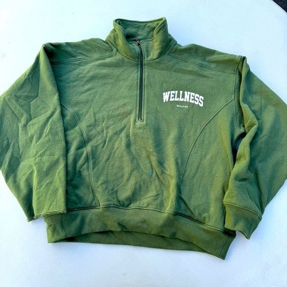 Sporty & Rich SPORTY & RICH WELLNESS IVY QUARTER ZIPPED SWEATSHIRT SZ M Size M / US 6-8 / IT 42-44 - 2 Thumbnail