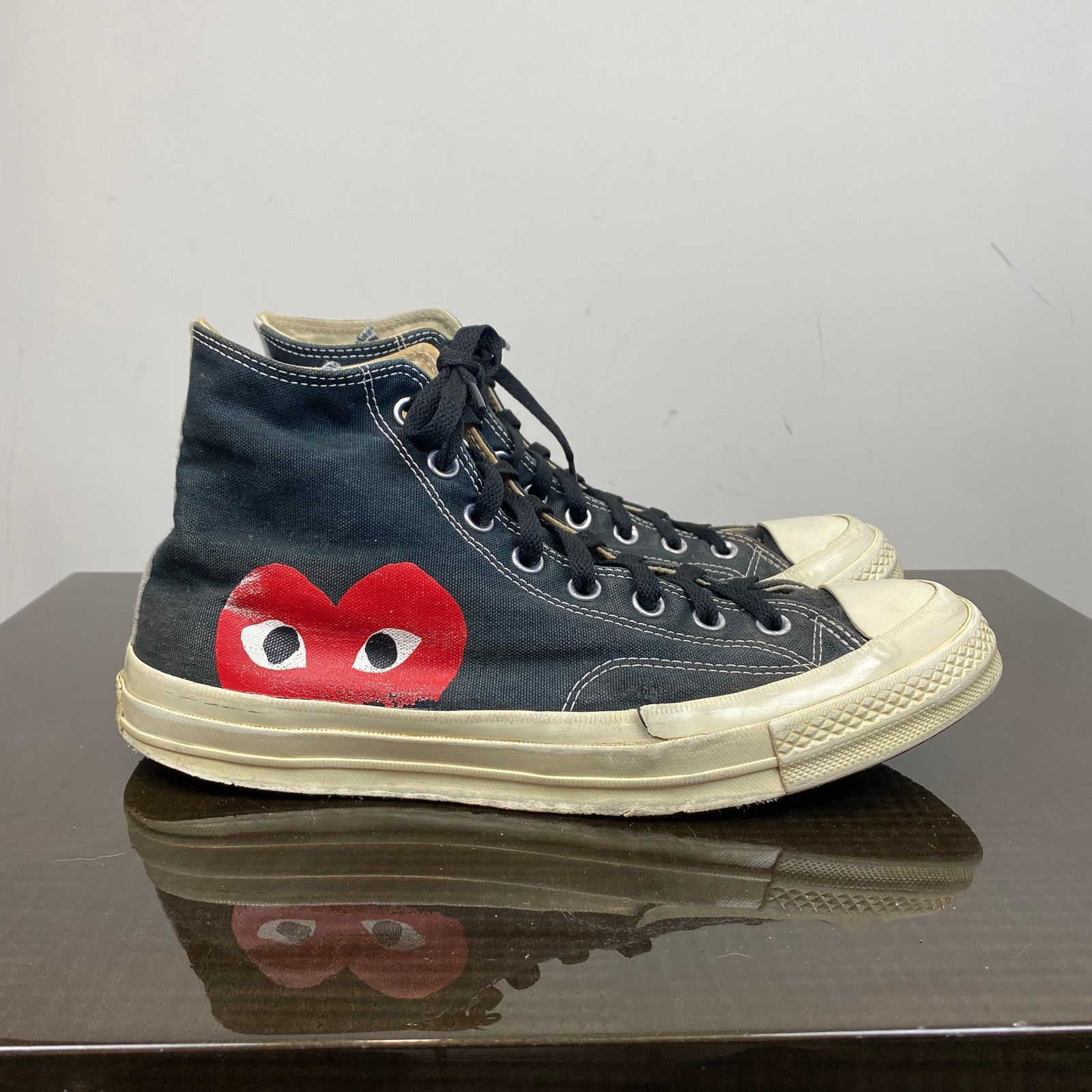 Comme des Garcons PLAY × Converse Converse Comme des Garcons Play High Canvas Sneakers Mens 10 Size US 10 / EU 43 - 3 Thumbnail