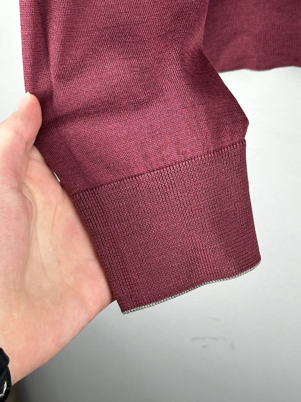 Eleventy Eleventy Paris Luxury Silk Wool Burgundy Sweater Size US XL / EU 56 / 4 - 6 Thumbnail