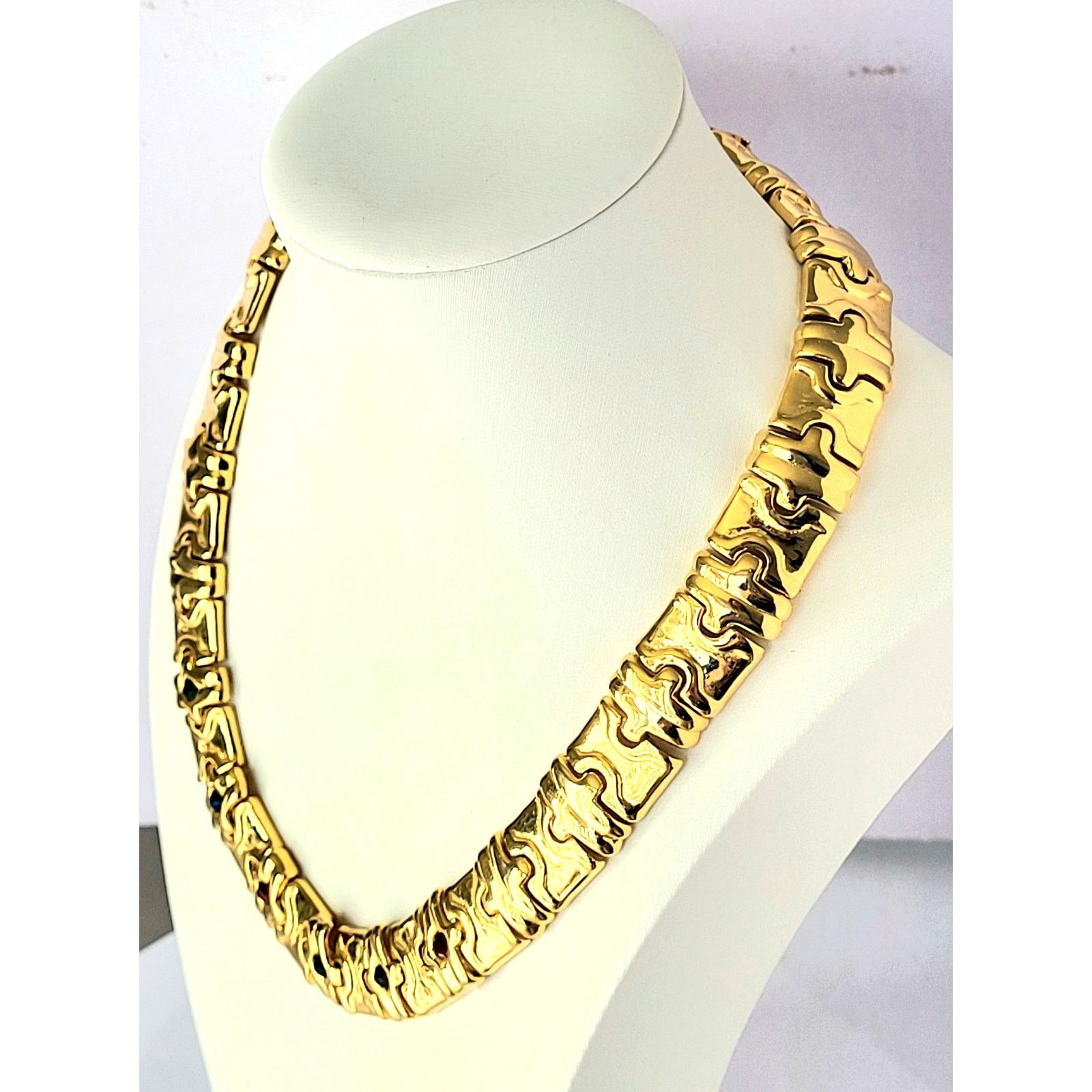 & Other Stories VTG Statement Collar Necklace – Gold-Tone Multi-Color Jewels Size ONE SIZE - 4 Thumbnail