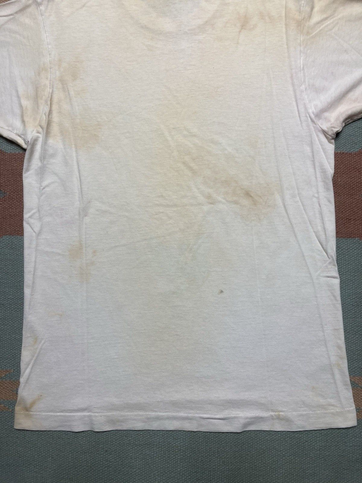 Vintage 80s blank white t shirt BVD grunge worn cotton soft large Size US L / EU 52-54 / 3 - 9 Thumbnail