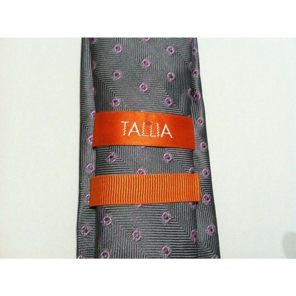Tallia TALLIA MENS NEW GRAY 100%SILK TIE WIDTH: 3" Size ONE SIZE - 2 Thumbnail