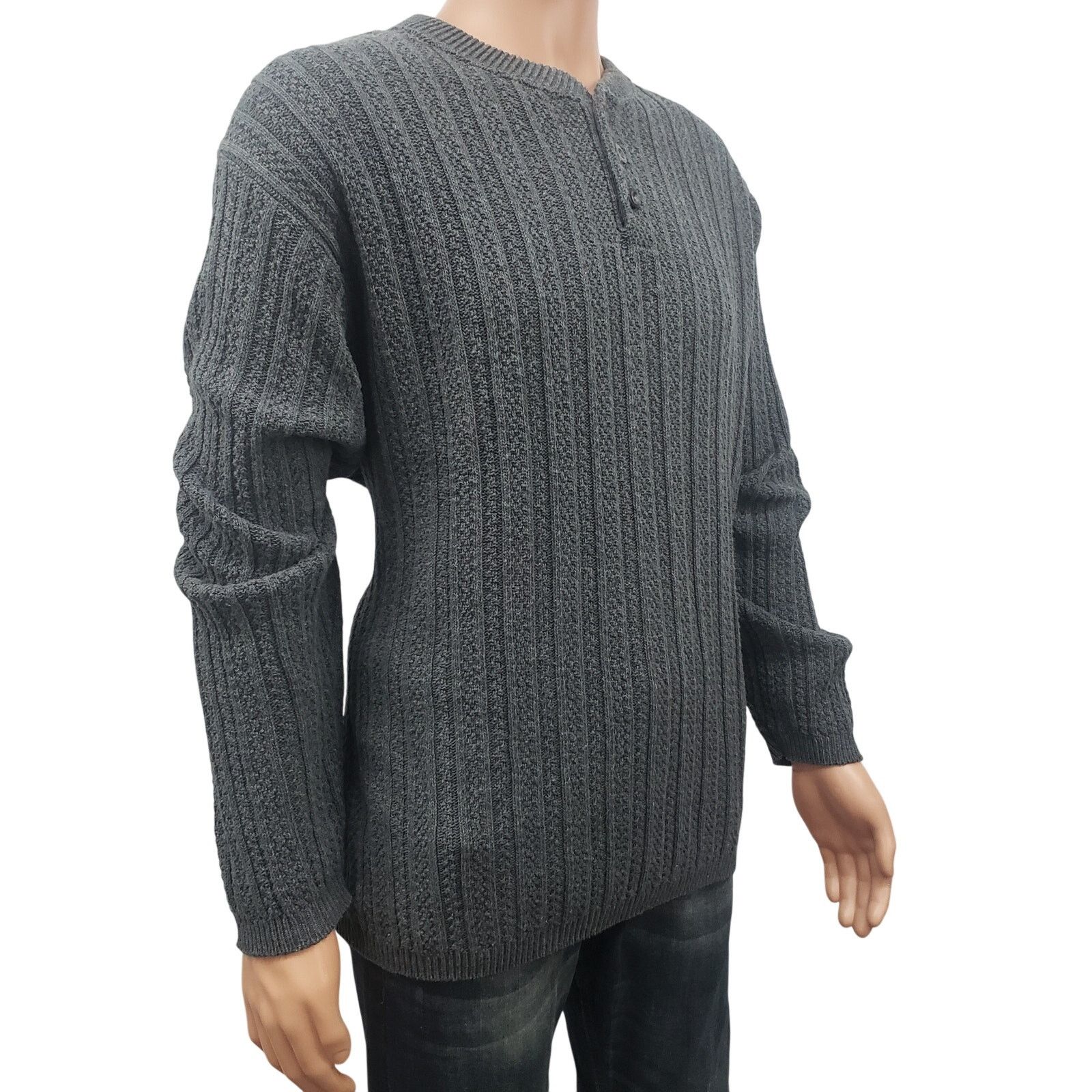 Bill Blass × Vintage Vintage Bill Blass Sweater 90s Hand Framed USA Made Henley Size US XL / EU 56 / 4 - 5 Thumbnail