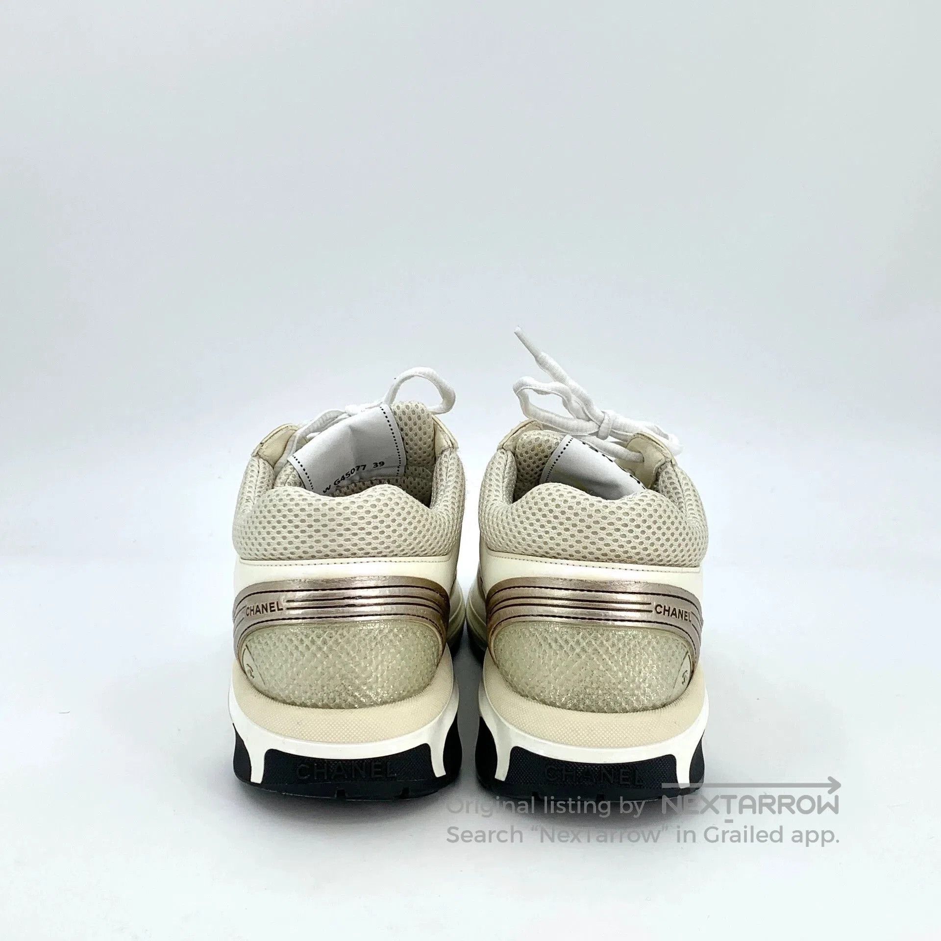 Chanel Chanel Beige CC Logo Sneakers. Size US 7.5 / EU 40-41 - 4 Thumbnail