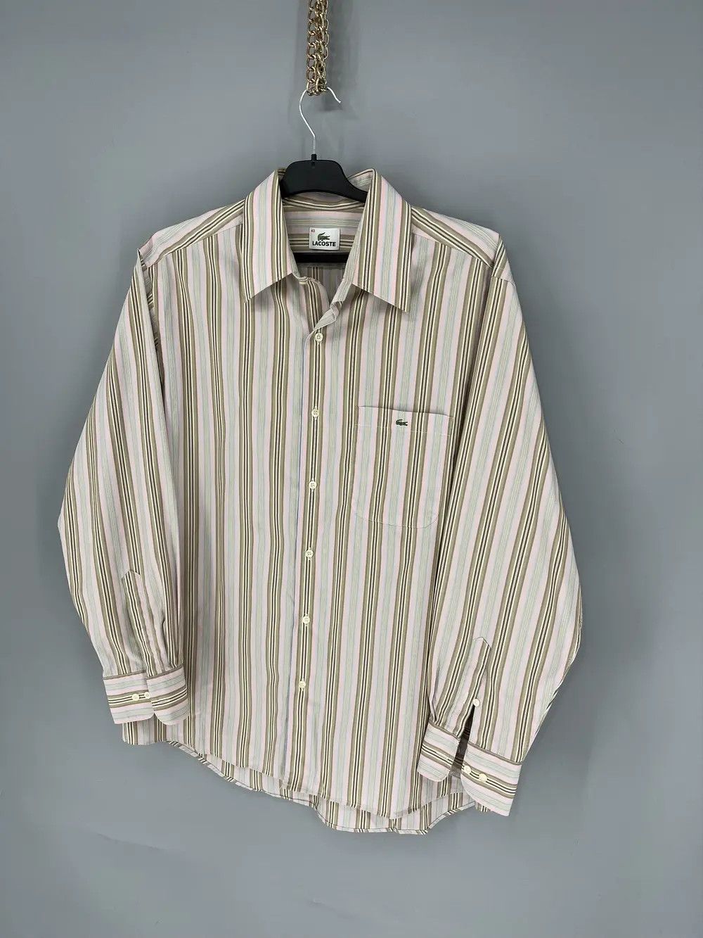 Lacoste Lacoste Long Sleeve Button Down Shirt Blue Stiped Collared Size US XL / EU 56 / 4 - 3 Thumbnail