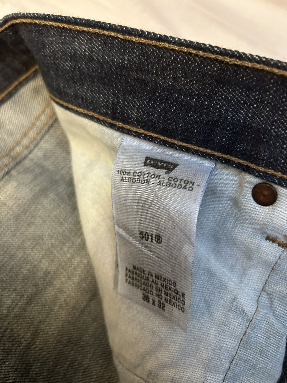 Levi's Jeans: dark wash blue levis straight 501 button fly sz 36x32 Size US 36 / EU 52 - 8 Thumbnail