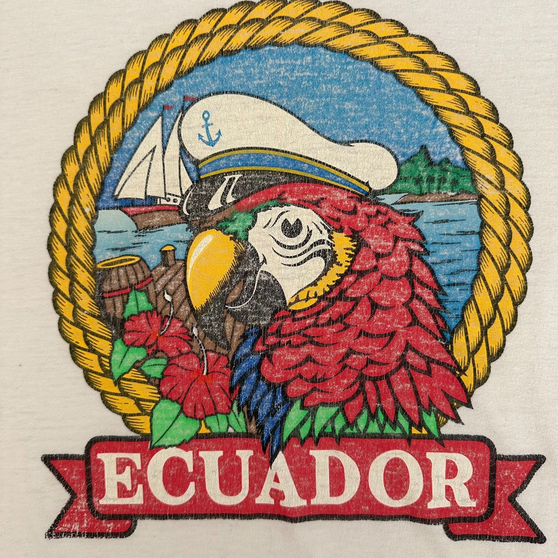 Vintage Vintage 80s Ecuador T-Shirt Nautical Parrot Tourist T-Shirt Size US L / EU 52-54 / 3 - 2 Thumbnail