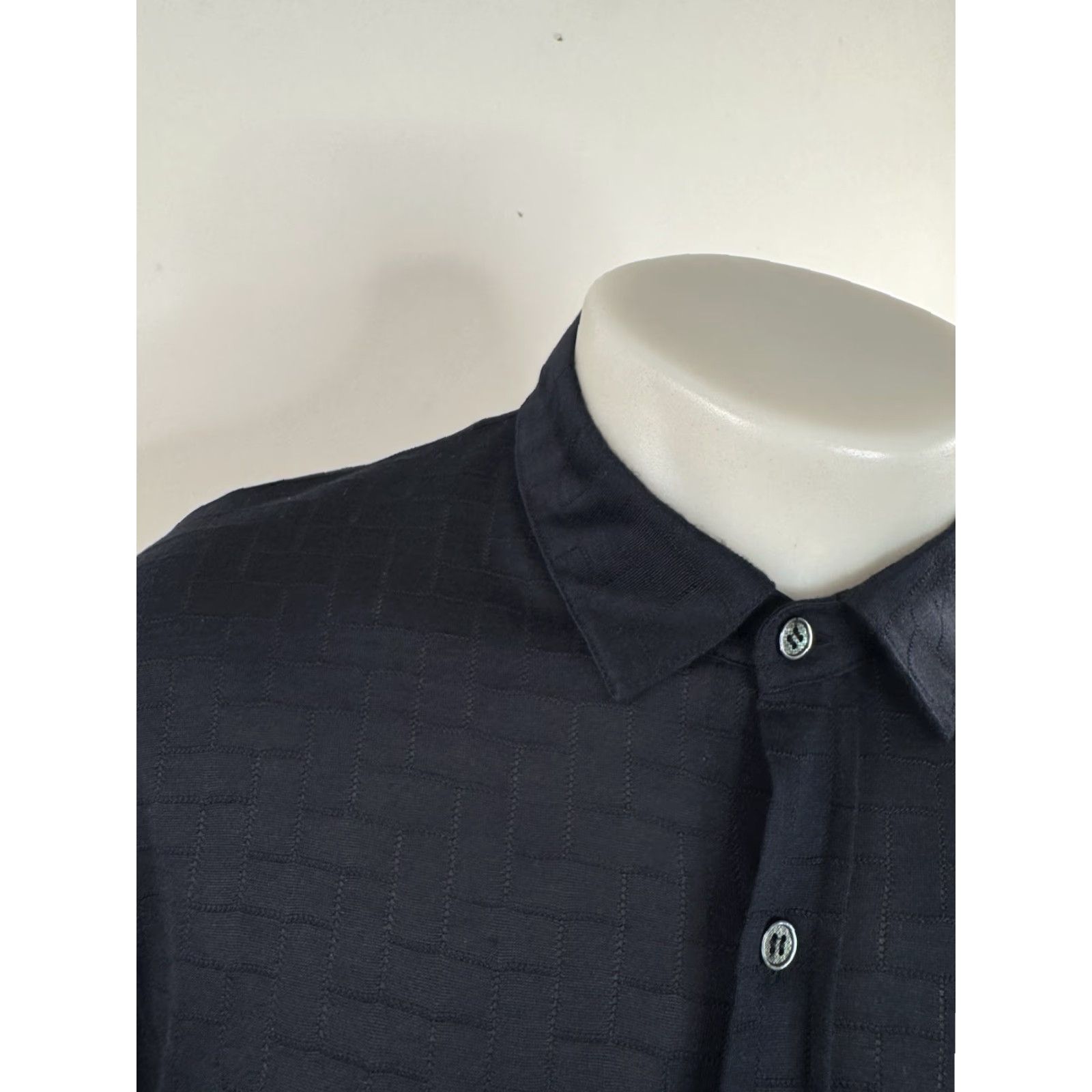 Canali CANALI 1934 Silk Mens L Shirt Blue Short Sleeve Button-Up EXCELLENT 54/54 JC Size US L / EU 52-54 / 3 - 3 Thumbnail