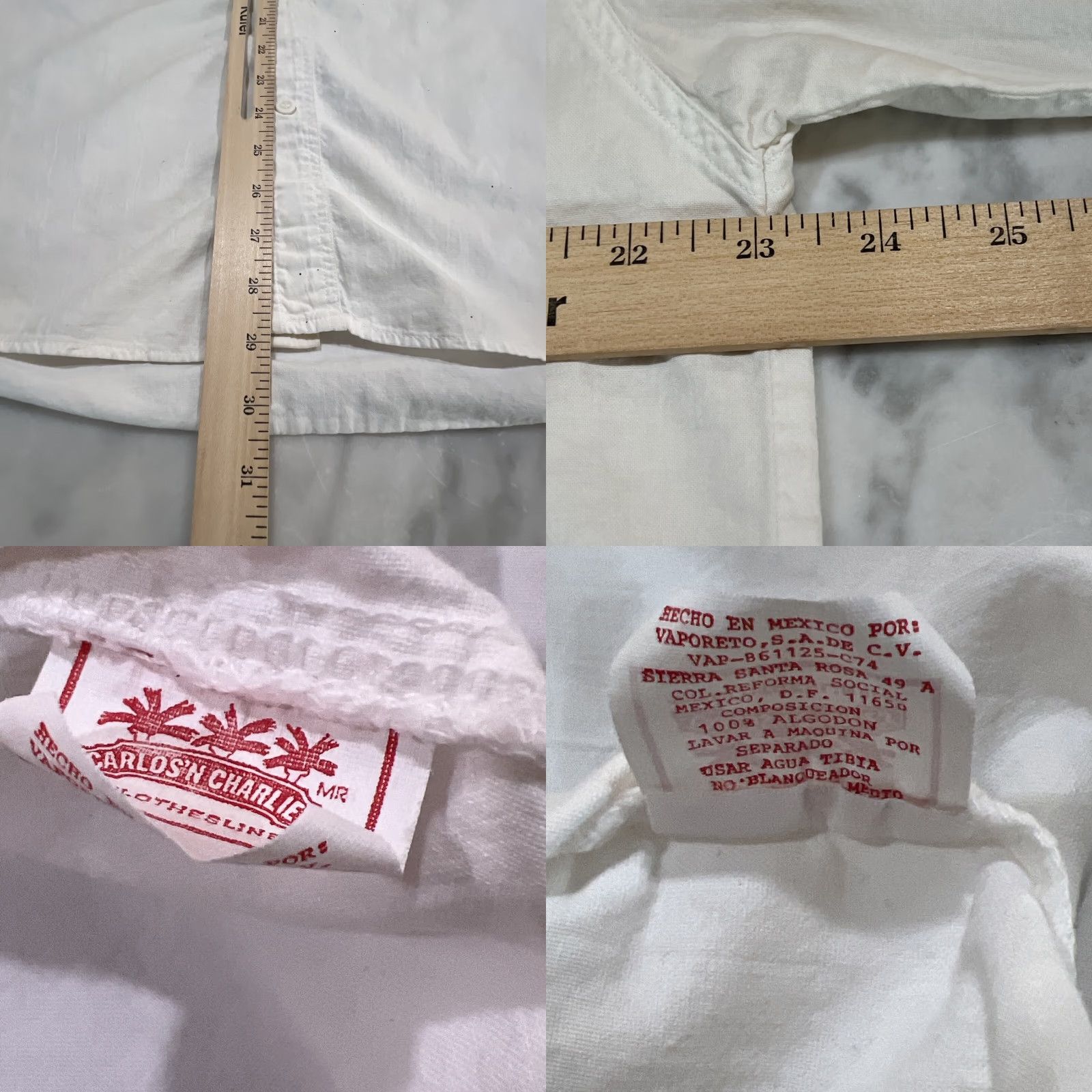 Vintage VINTAGE Carlos’N Charlie’s Button-Up Shirt Men L White Cotton 90s Mexico Casual Party/Cocktail Size US L / EU 52-54 / 3 - 10 Thumbnail