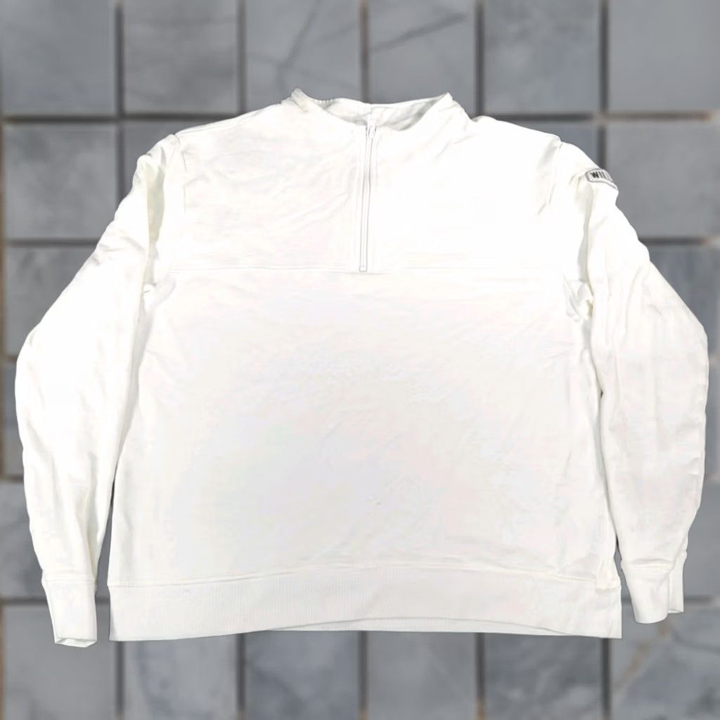 Vintage WillBO Men’s 1/4 Zip Sweatshirt Jacket White Size Large Size US L / EU 52-54 / 3 - 1 Thumbnail