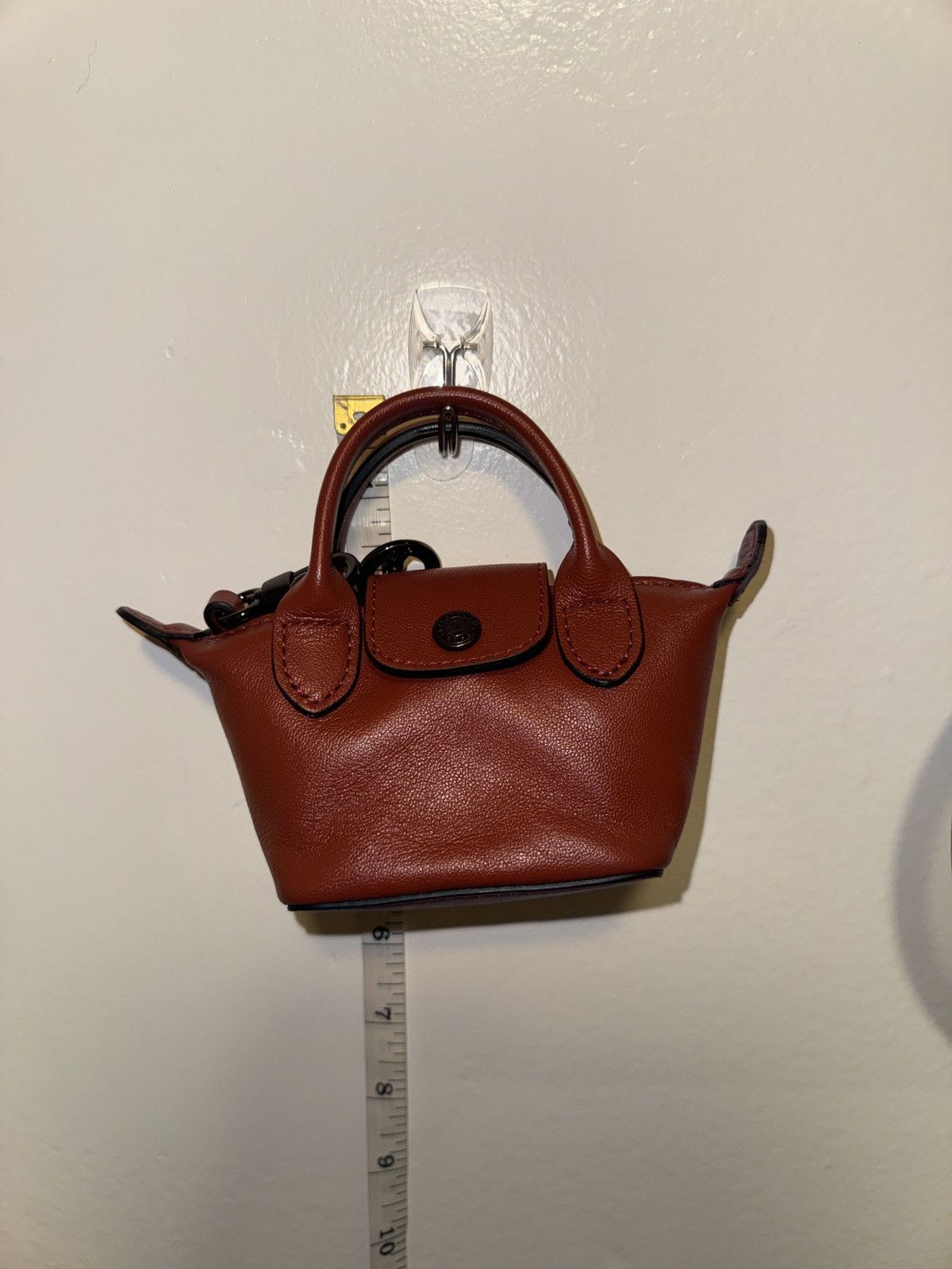Longchamp LONGCHAMP Nano Mini Le Pliage Cuir Leather Top Handle Size ONE SIZE - 10 Thumbnail