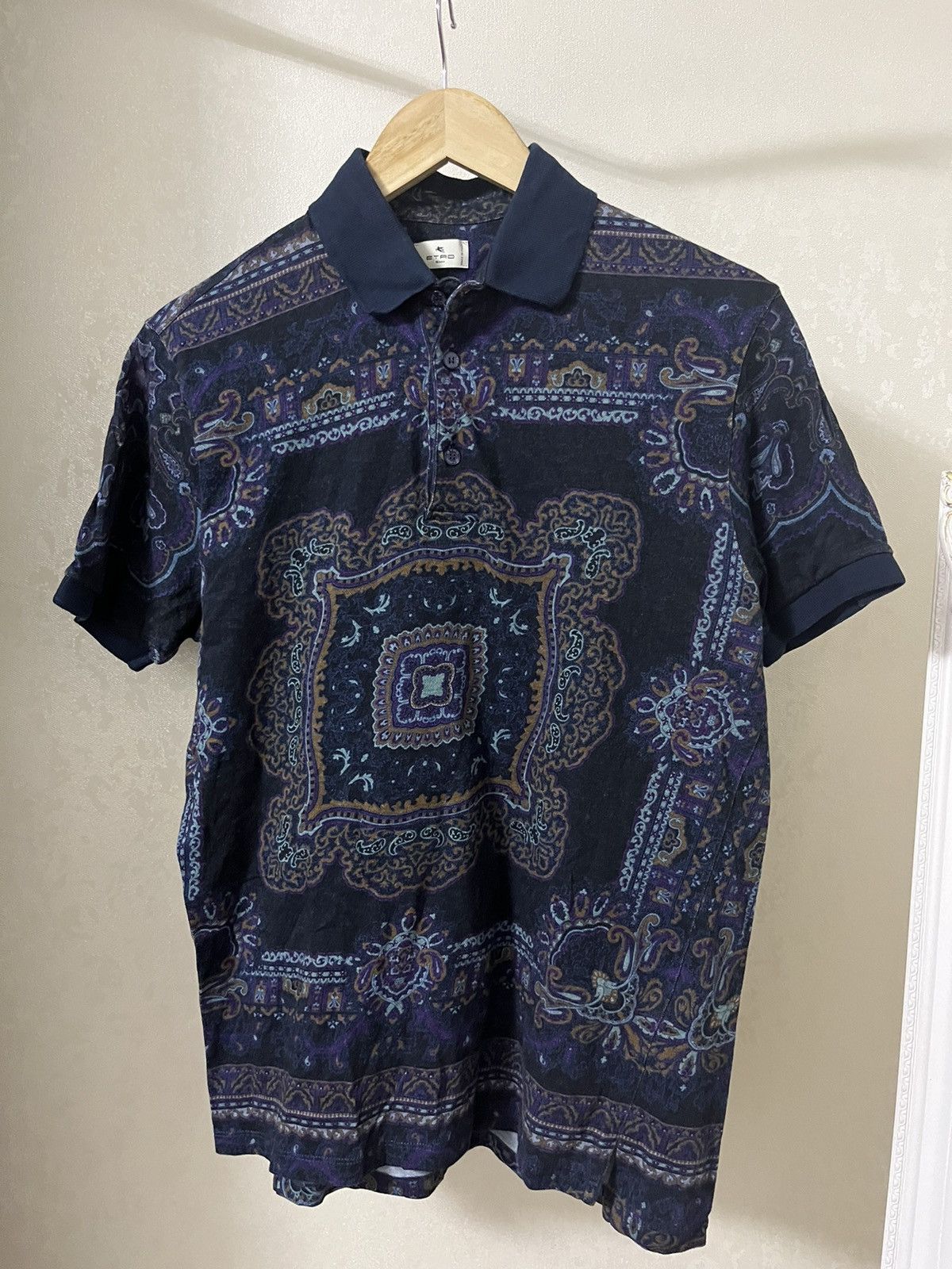 Etro Etro Paisley Print Vintage Polo Shirt Size US L / EU 52-54 / 3 - 1 Thumbnail