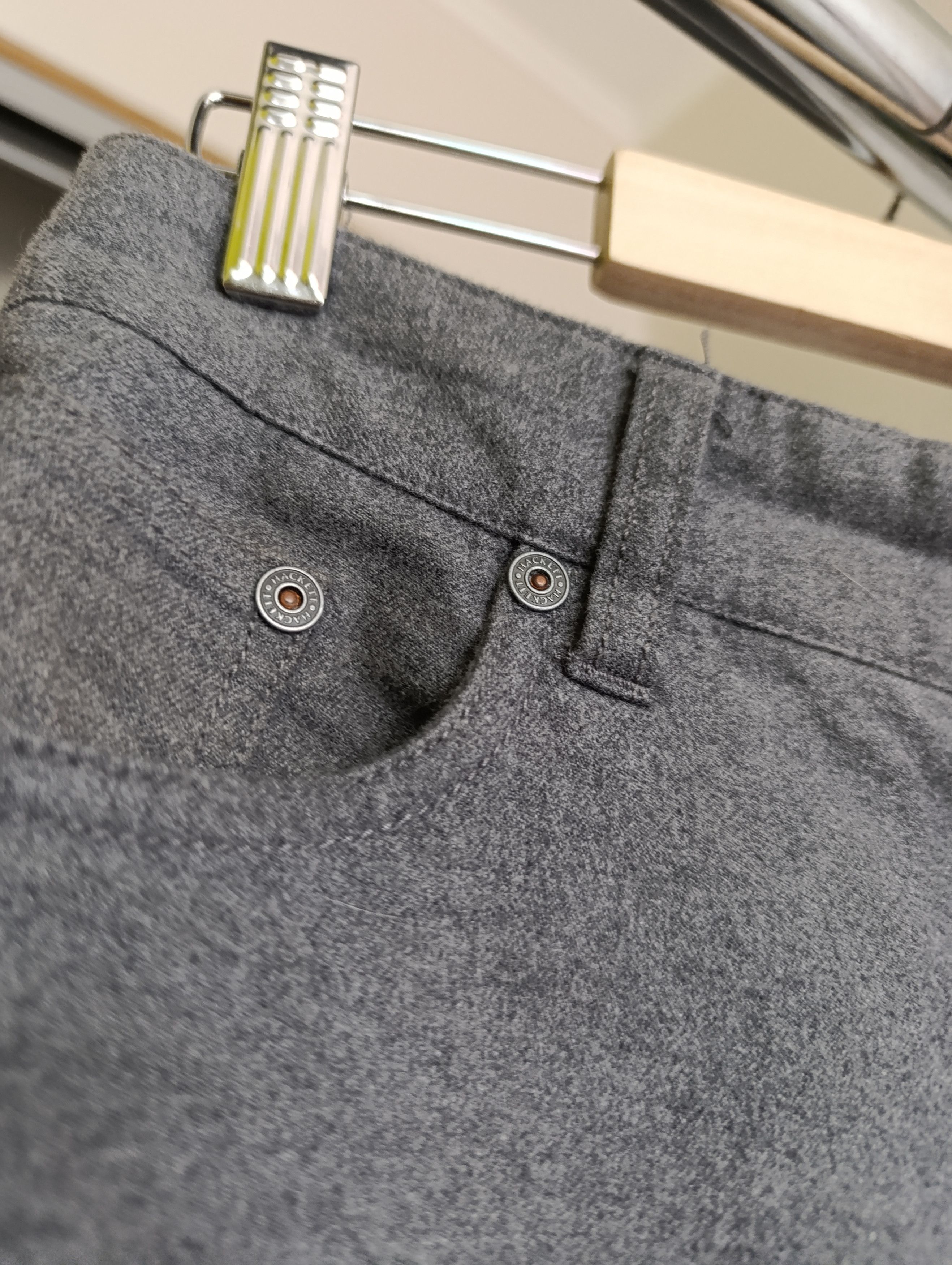 Designer × Hackett Hackett Flannel logo-patch straight-leg Trousers Size US 30 / EU 46 - 11 Thumbnail