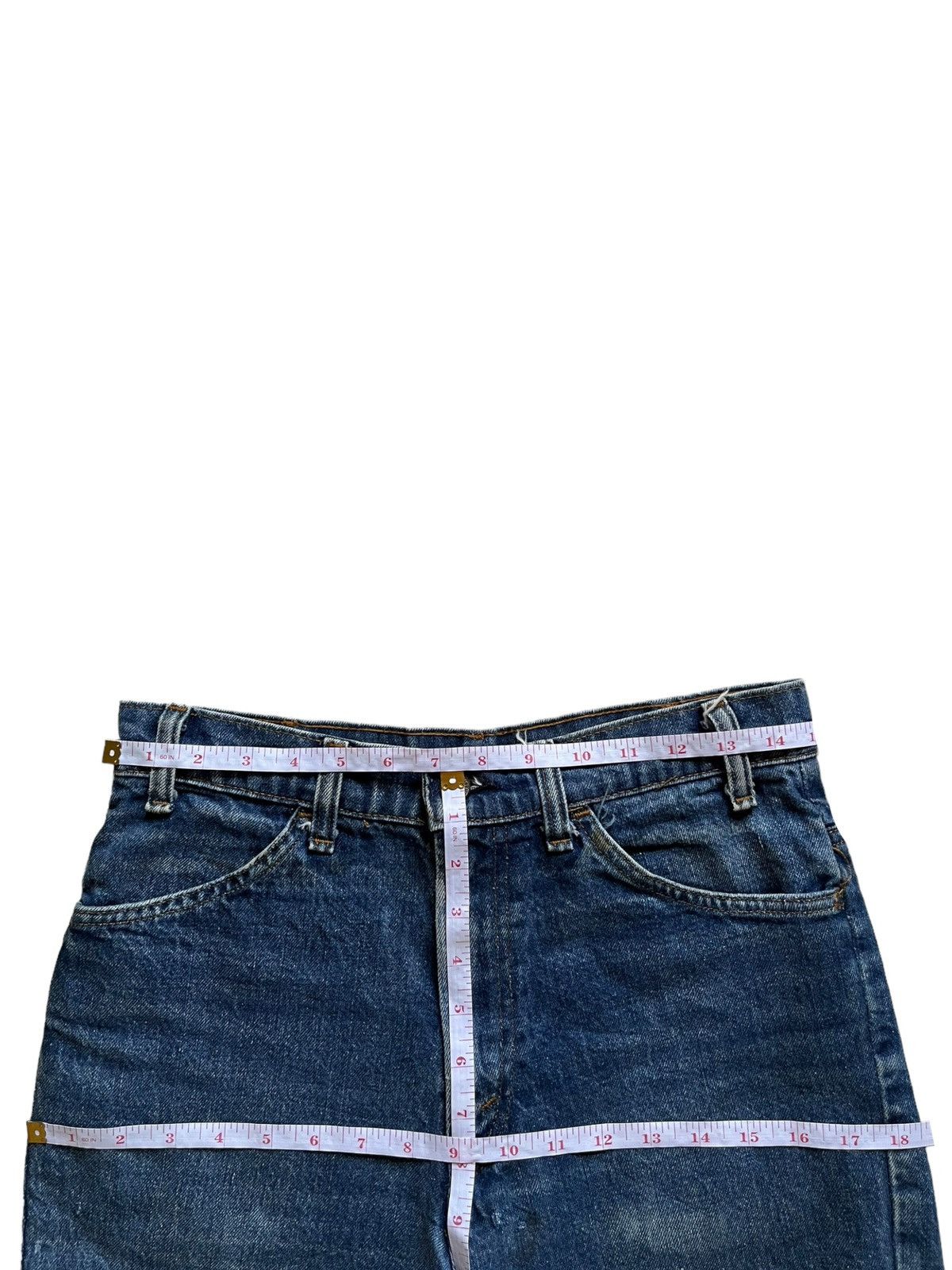 Levi's × Levi's Vintage Clothing Vintage 80s Levis 646 Orange Tab Distressed Shorts Jeans Size 29" - 15 Thumbnail