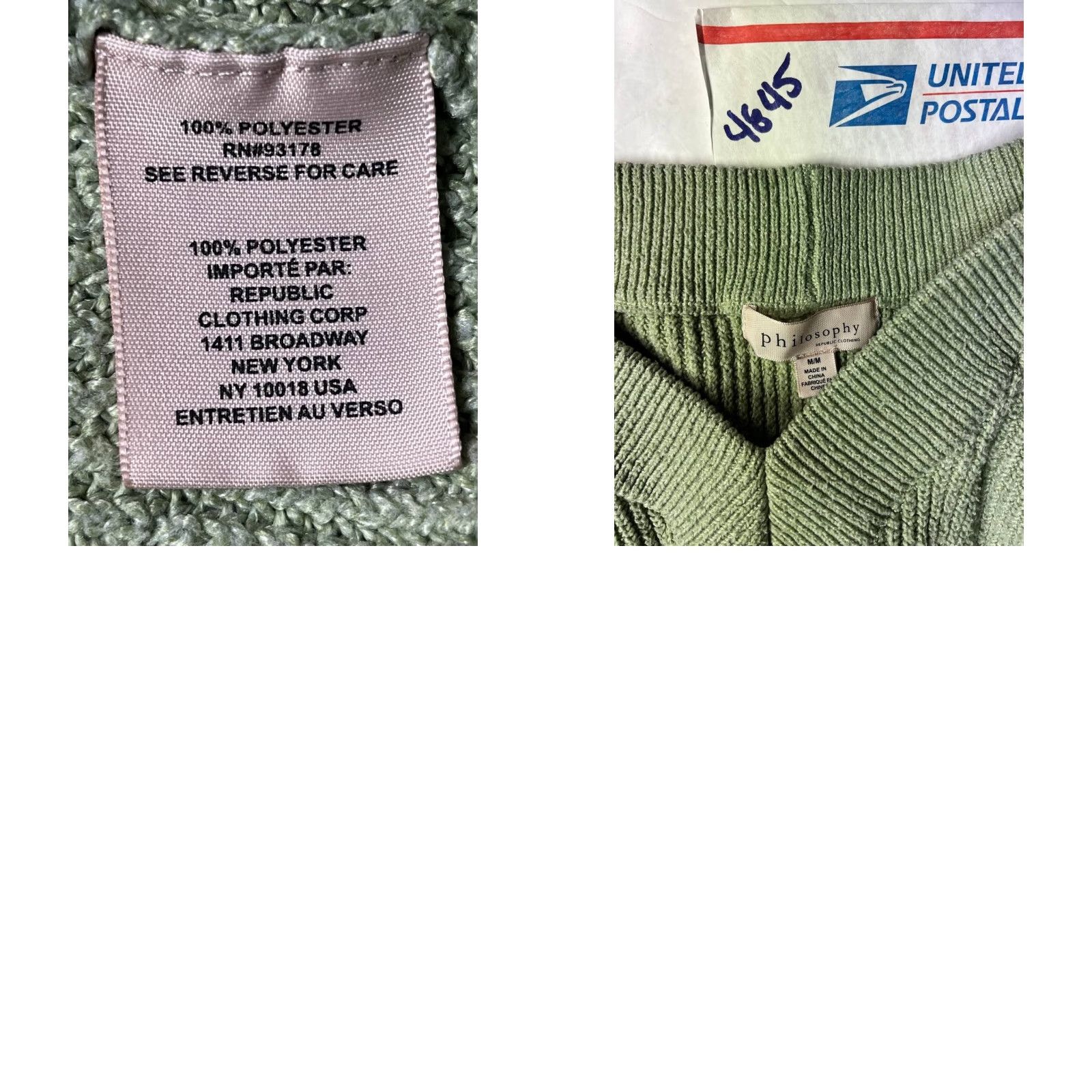 Vintage Philosophy Republic Clothing Sweater Women V-Neck Green M Pullover) Size M / US 6-8 / IT 42-44 - 8 Thumbnail