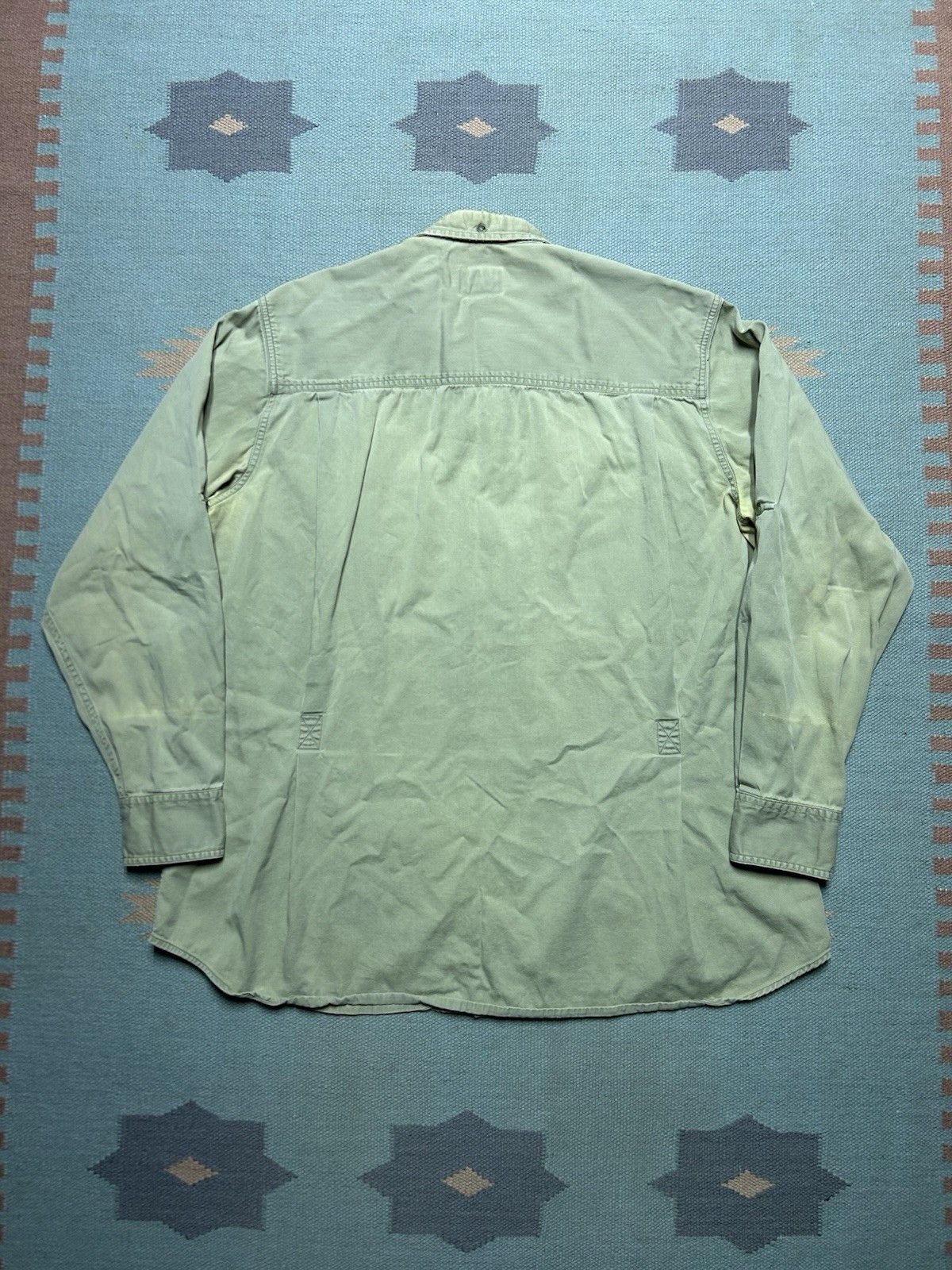 Vintage Vintage Cabelas button shirt paint distressed khaki XL tall Size US XL / EU 56 / 4 - 2 Thumbnail