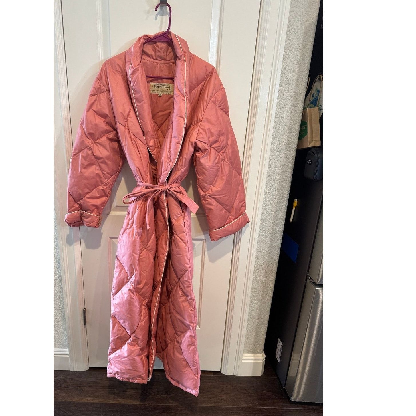 Other Vintage Warm Things down filled robe quilted pink peach sz L Size L / US 10 / IT 46 - 1 Thumbnail