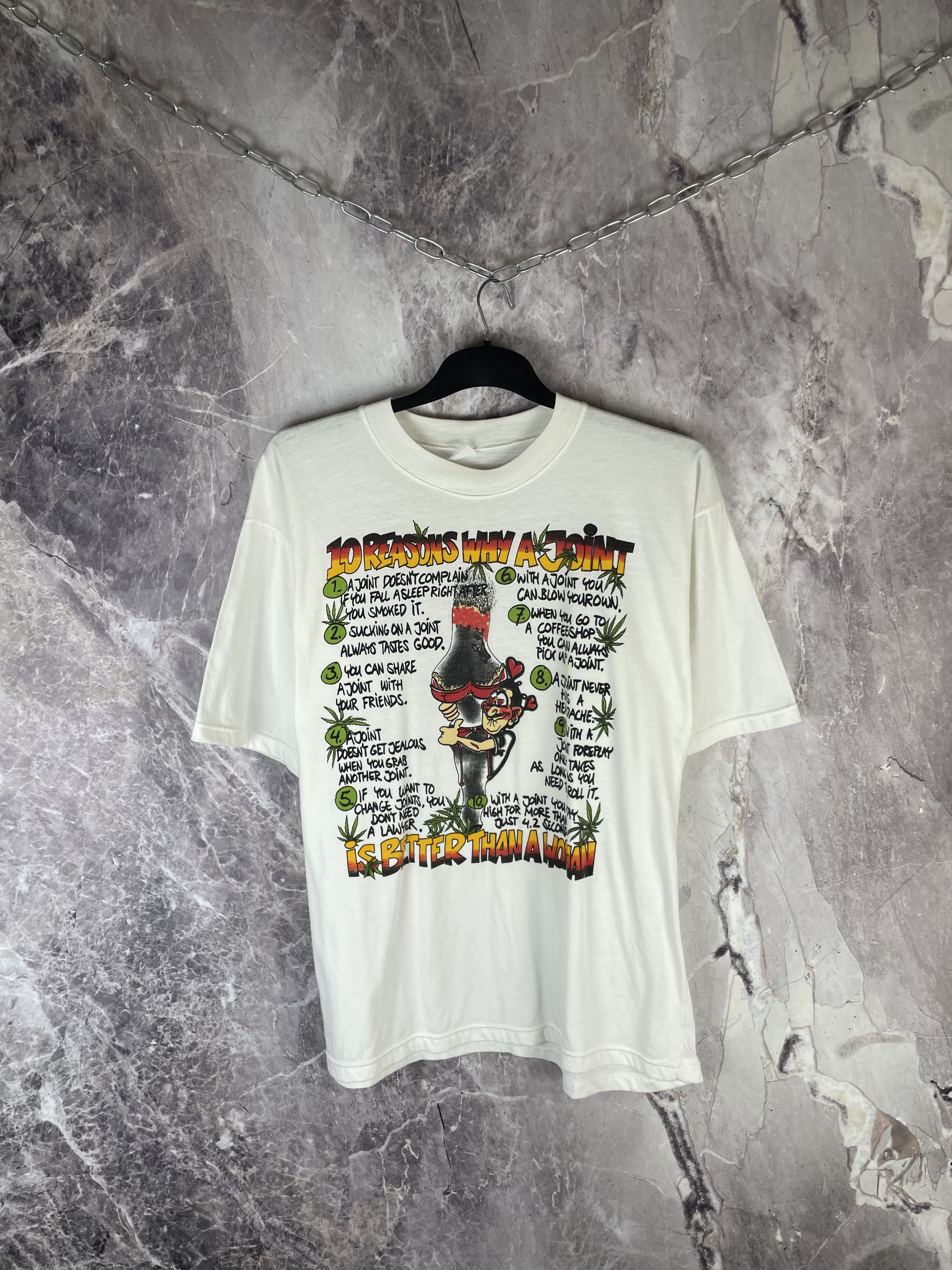 Vintage Vintage 90s Jamaica Rasta Humor Tee Size US XL / EU 56 / 4 - 2 Thumbnail
