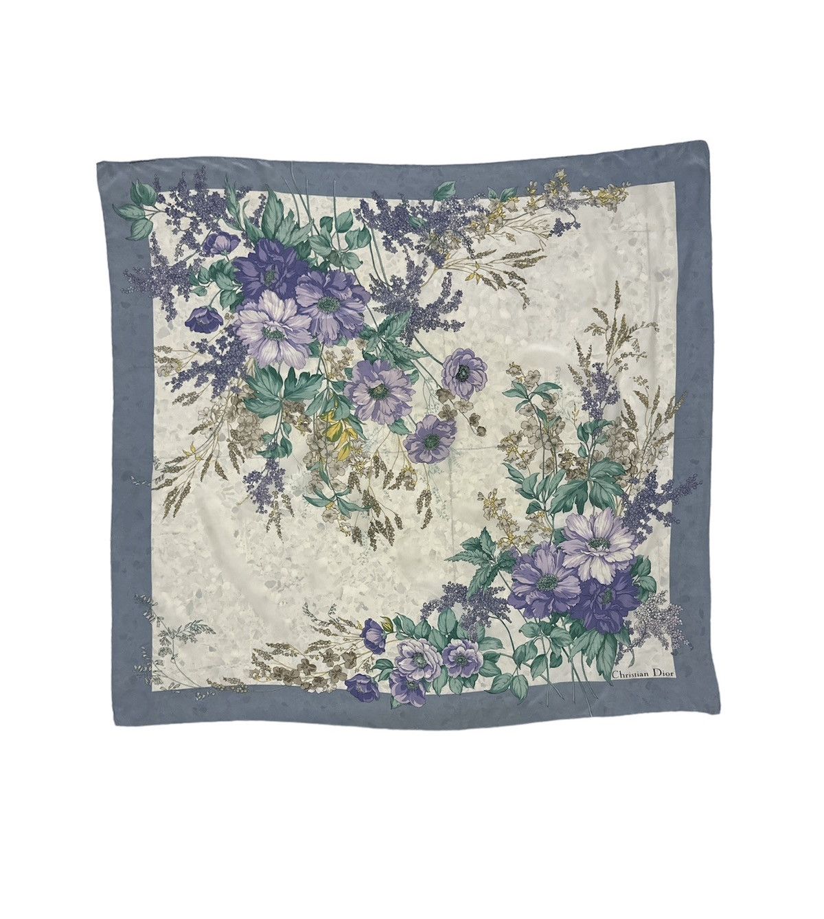 Made in Italy Christian Dior Silk Scarf Floral Art Design