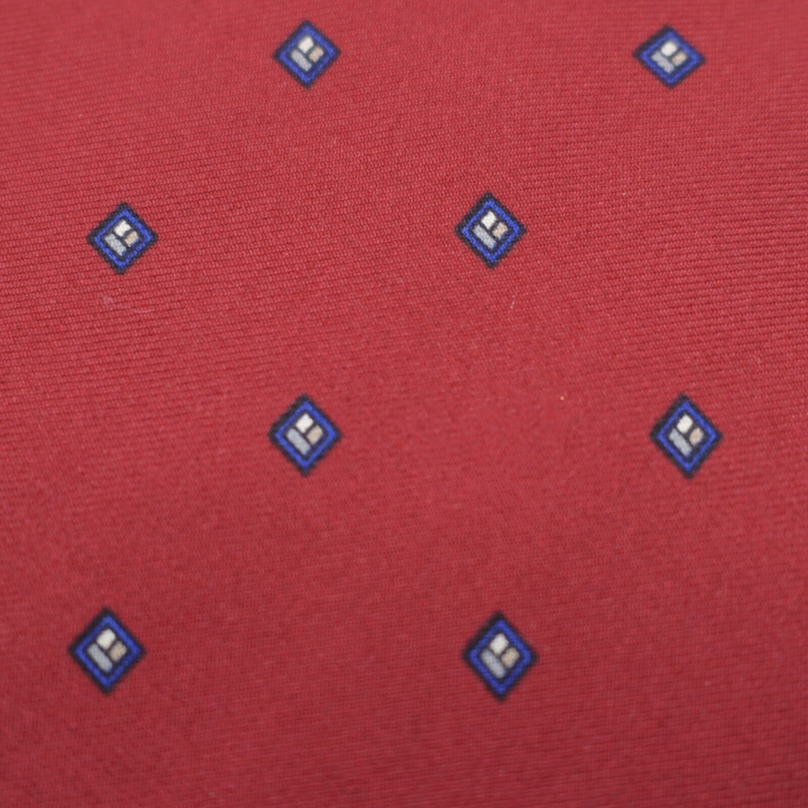 Dior Christian Dior Red Blue Geometric Italy Print Silk Tie Size ONE SIZE - 2 Thumbnail