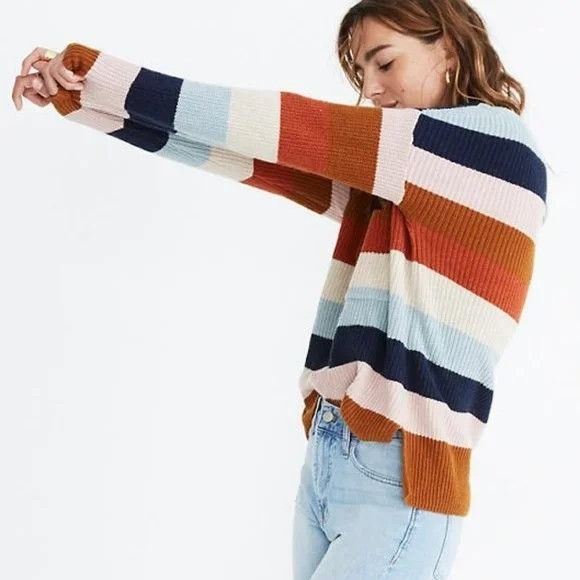 Madewell Madewell Striped Knit Sweater S Fall Autumn Layering Preppy Size S / US 4 / IT 40 - 7 Thumbnail