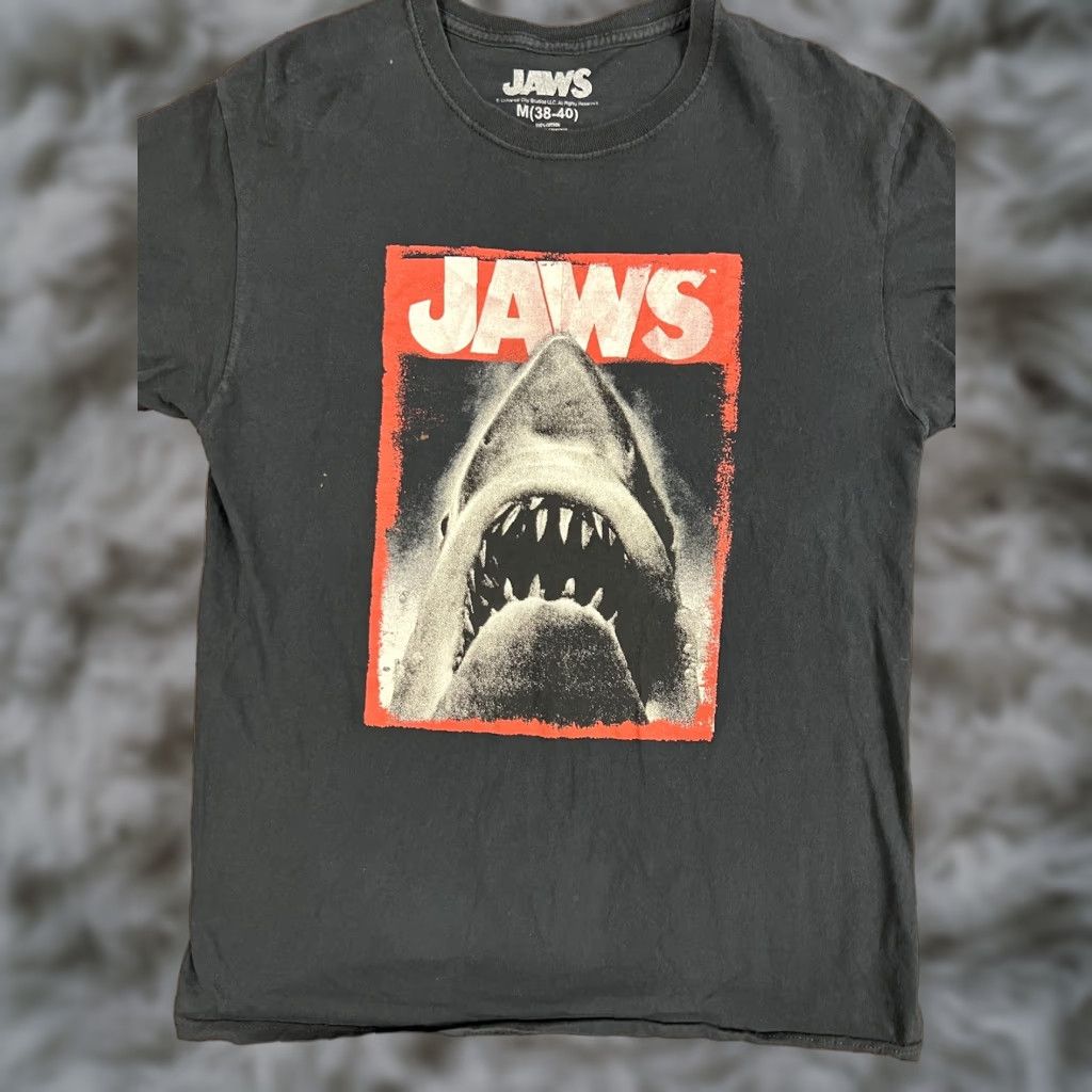 Vintage Jaws Graphic T-Shirt Adult Med Black Cotton Uni Size US M / EU 48-50 / 2 - 1 Thumbnail