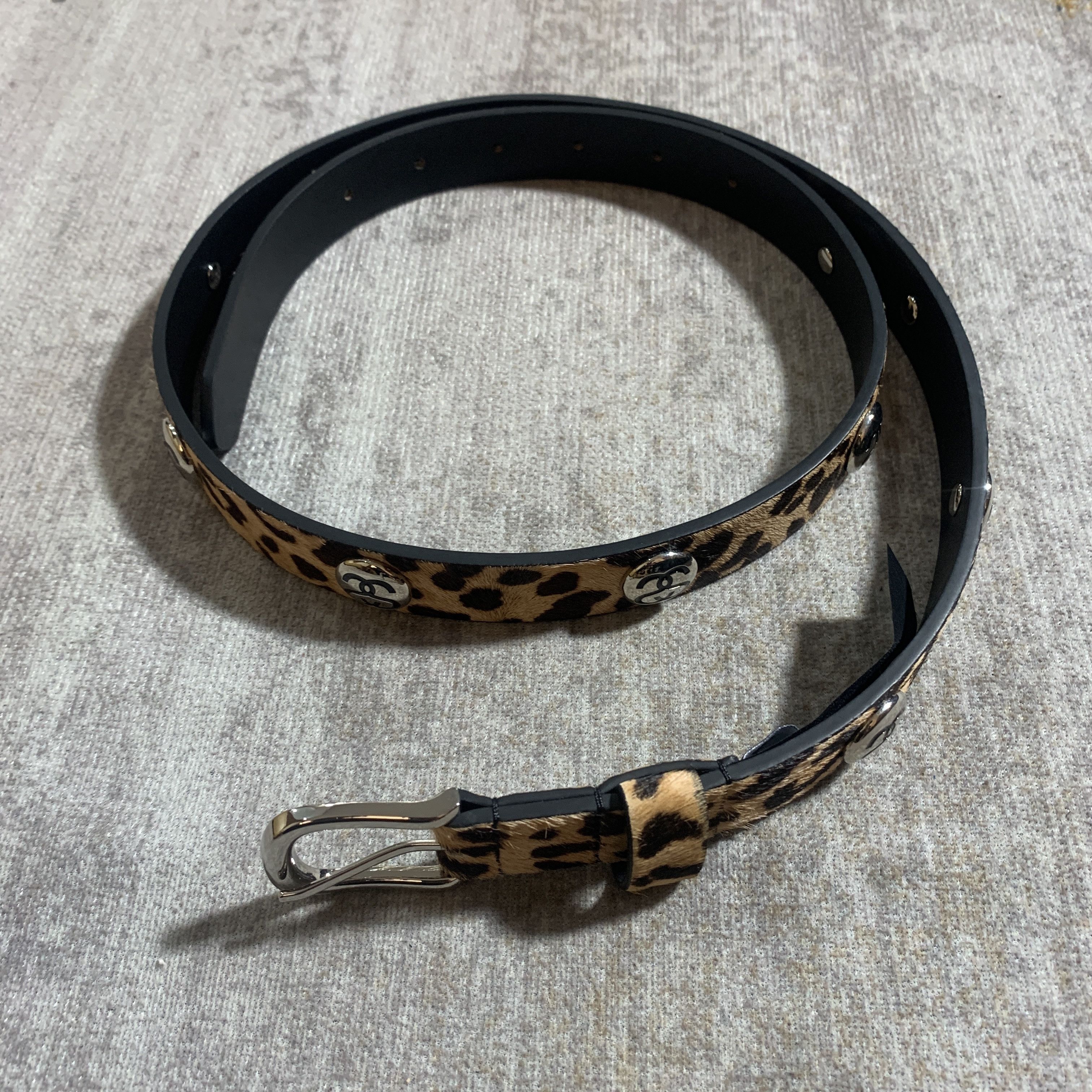 Stussy STUSSY SS LINK STUDDED BELT HAIRY CHEETAH PRINT Size ONE SIZE - 3 Thumbnail