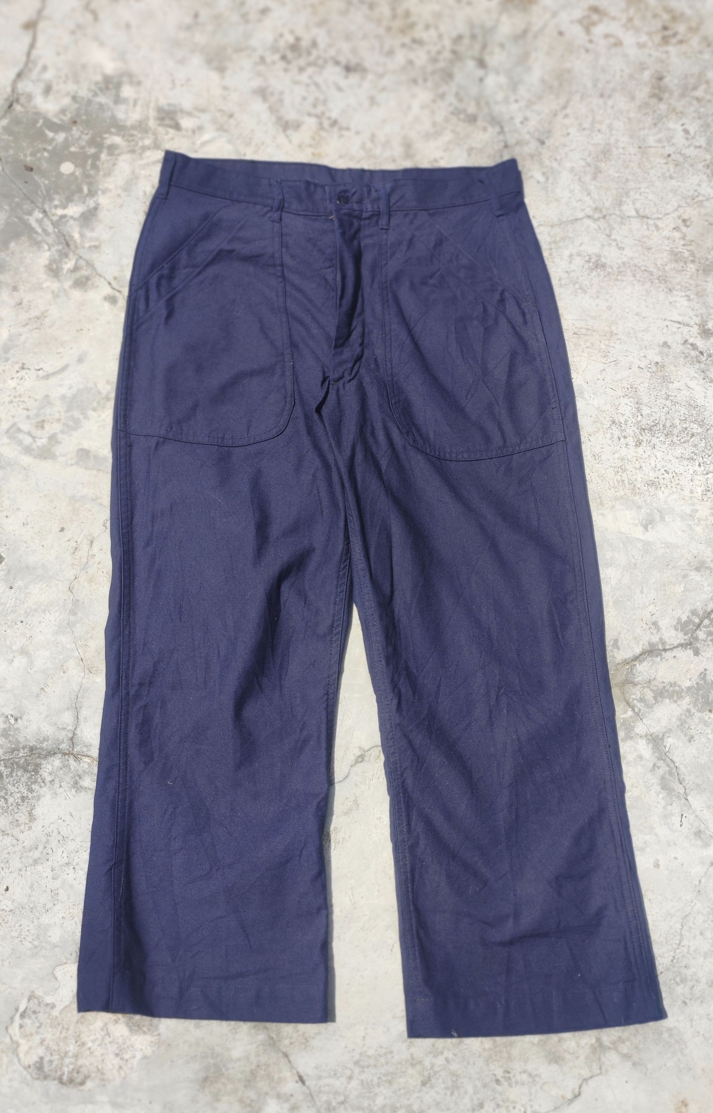 Vintage 80s US Navy Trousers Utility Dark blue sateen