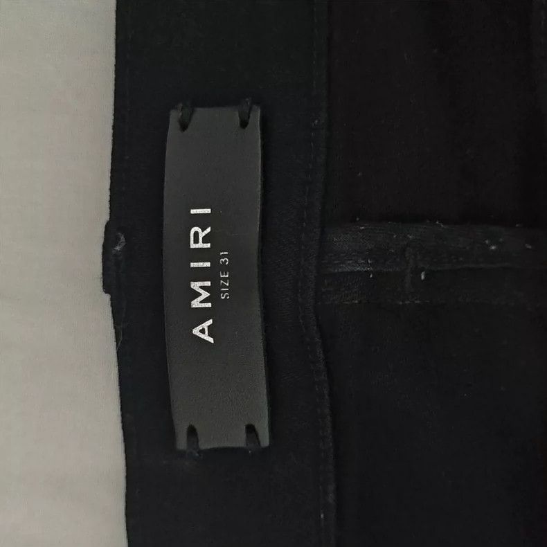 Amiri Amiri black leather denim pant Size US 31 - 4 Thumbnail