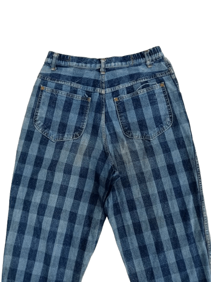 Japanese Brand Vintage Unbrand Checkered Plaid Denim Jean's Size US 28 / EU 44 - 4 Thumbnail
