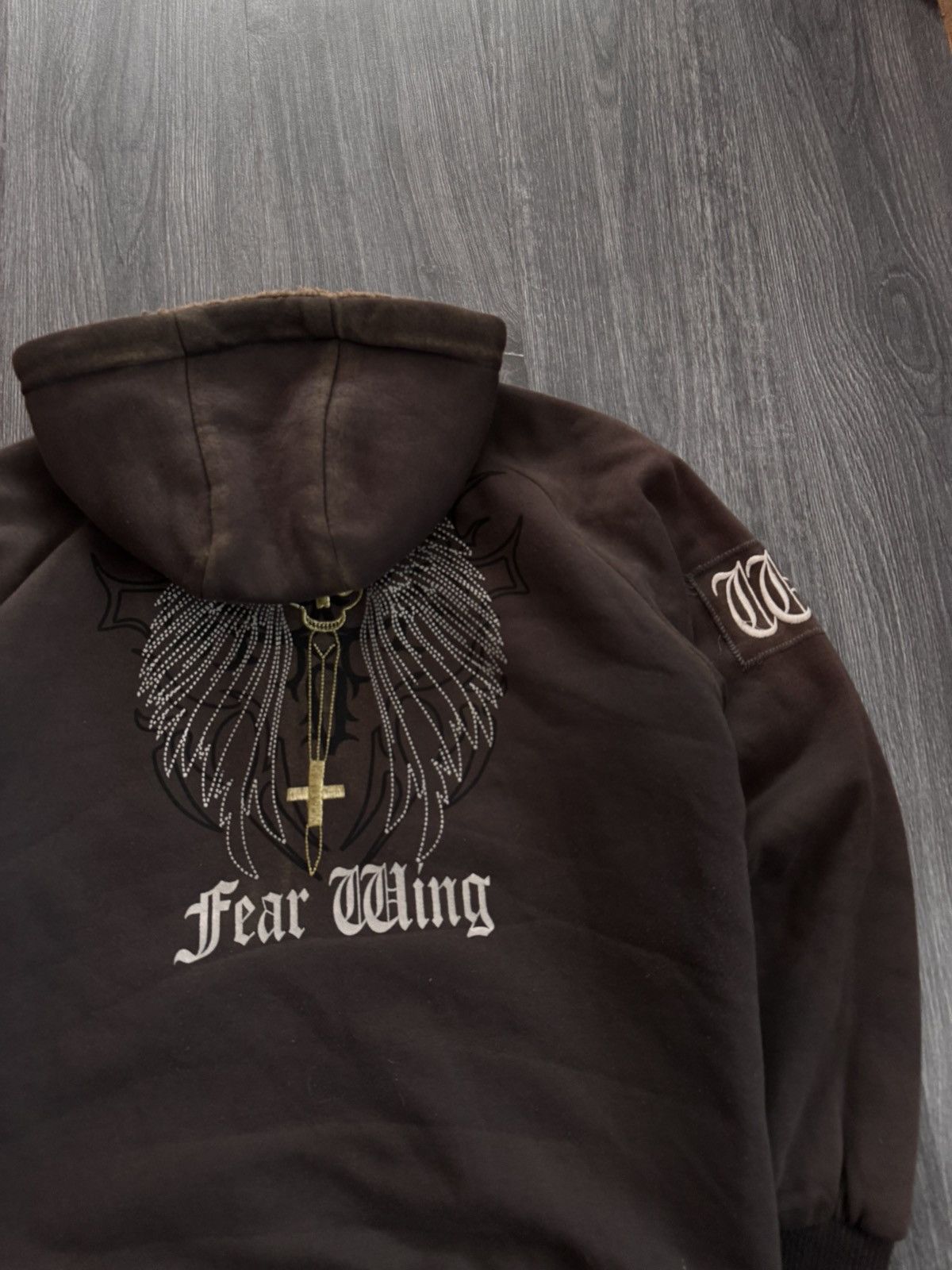 Vintage Y2K Vintage Fear Wing Sunfaded Fur Hoodie Size US L / EU 52-54 / 3 - 11 Thumbnail