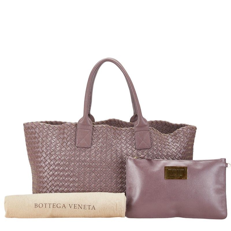 Bottega Veneta Bottega Veneta Bottega Veneta Intrecciato Leather Tote Bag Purple Leather Tote Bag in Very Good Condition Size ONE SIZE - 1 Thumbnail