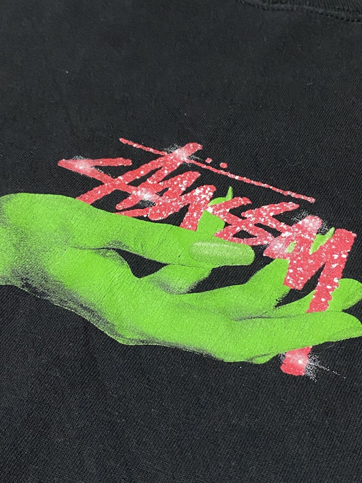 Stussy Stussy OZ RARE green hand pink logo T-Shirt Size US L / EU 52-54 / 3 - 4 Thumbnail