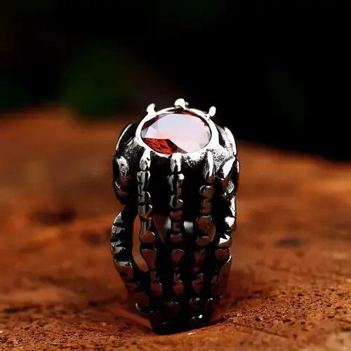 Handmade × Jewelry Creative Skull Hand Bones Ring Size ONE SIZE - 4 Thumbnail