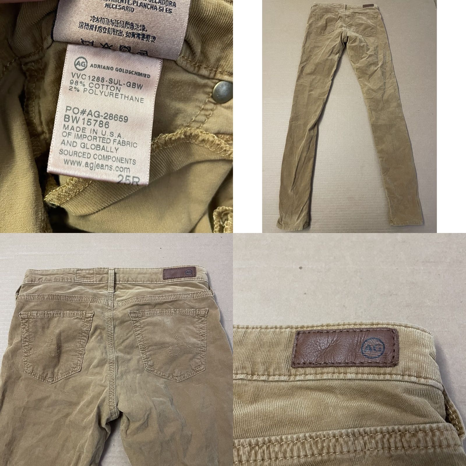 Vintage AG Adriano Goldschmied The Legging Pants Womens 25 Brown Super Skinny Ladies Shirt? Size 42" / US 20 - 10 Thumbnail