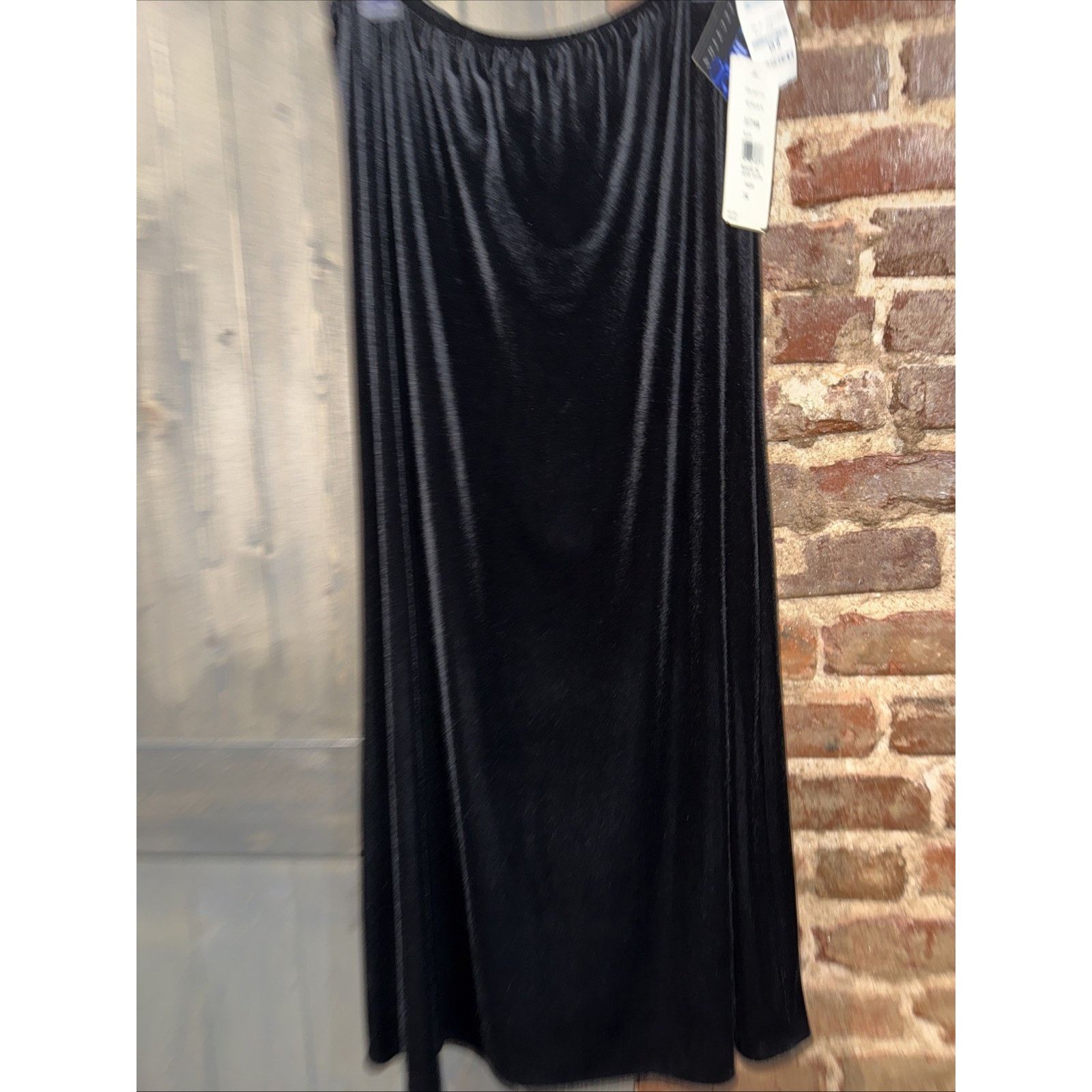 Other MSK Holiday Goth Vintage Black Velvet Maxi Skirt Sz 14 NWT Size 36" / US 14 / IT 50 - 2 Thumbnail
