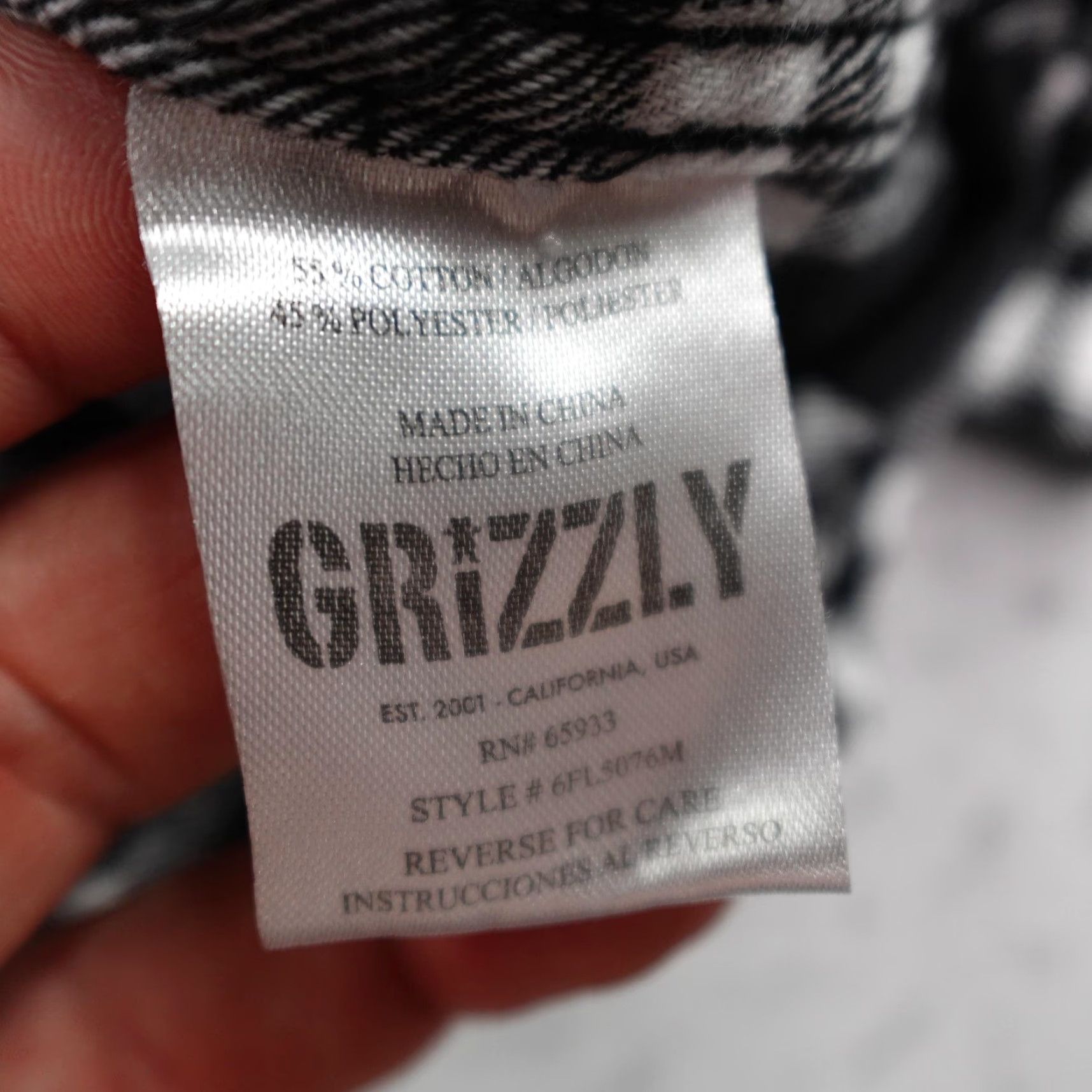 Vintage Grizzly Griptape Shirt Mens Large Black White Plaid Flannel Skateboarding Skater Size US L / EU 52-54 / 3 - 5 Thumbnail