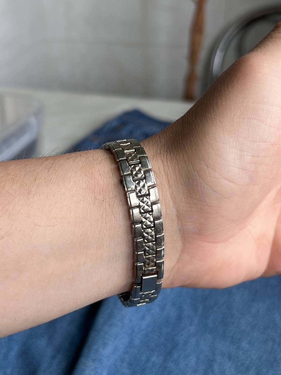 Japanese Brand × Vintage Vintage Japanese Black Dial Watch 90s Silver Bracelet Rare Size ONE SIZE - 7 Thumbnail