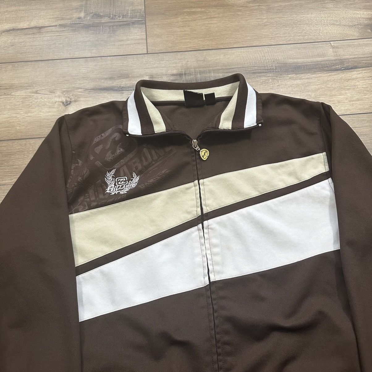 Billabong Vintage 2000s Y2K Billabong Brown Striped Surf Zip Up Jacket Size US XL / EU 56 / 4 - 5 Thumbnail