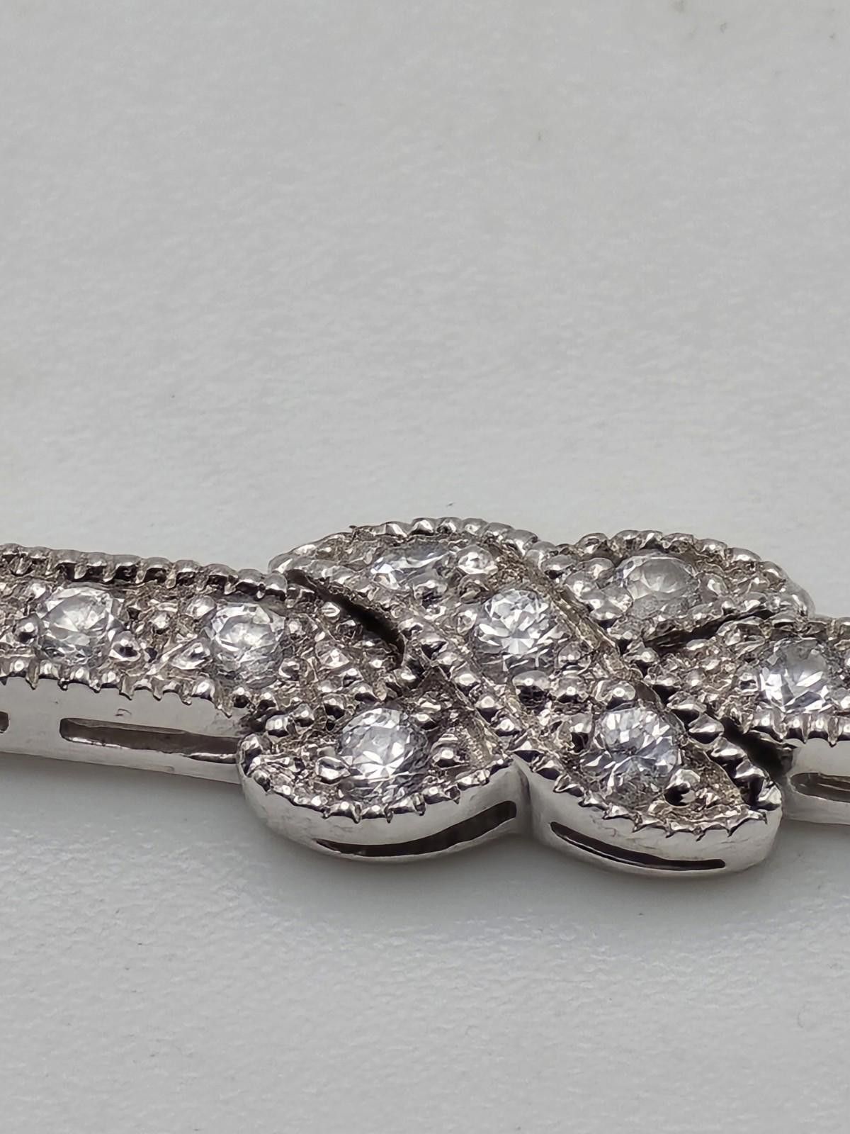 Other ATI Sterling Silver CZ Bracelet 7"Infinity Knot Link Design Size ONE SIZE - 7 Thumbnail