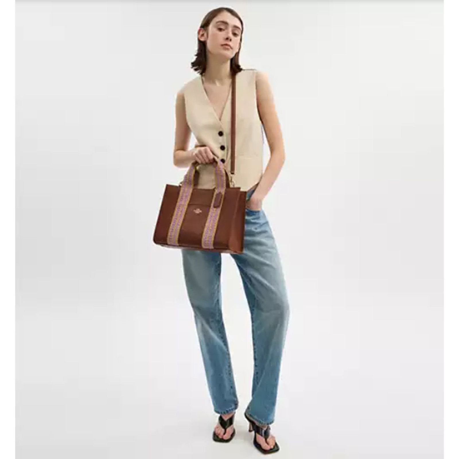 Coach Coach Smith Tote Bag Crossbody In Leather/Gold/Redwood Size ONE SIZE - 12 Thumbnail