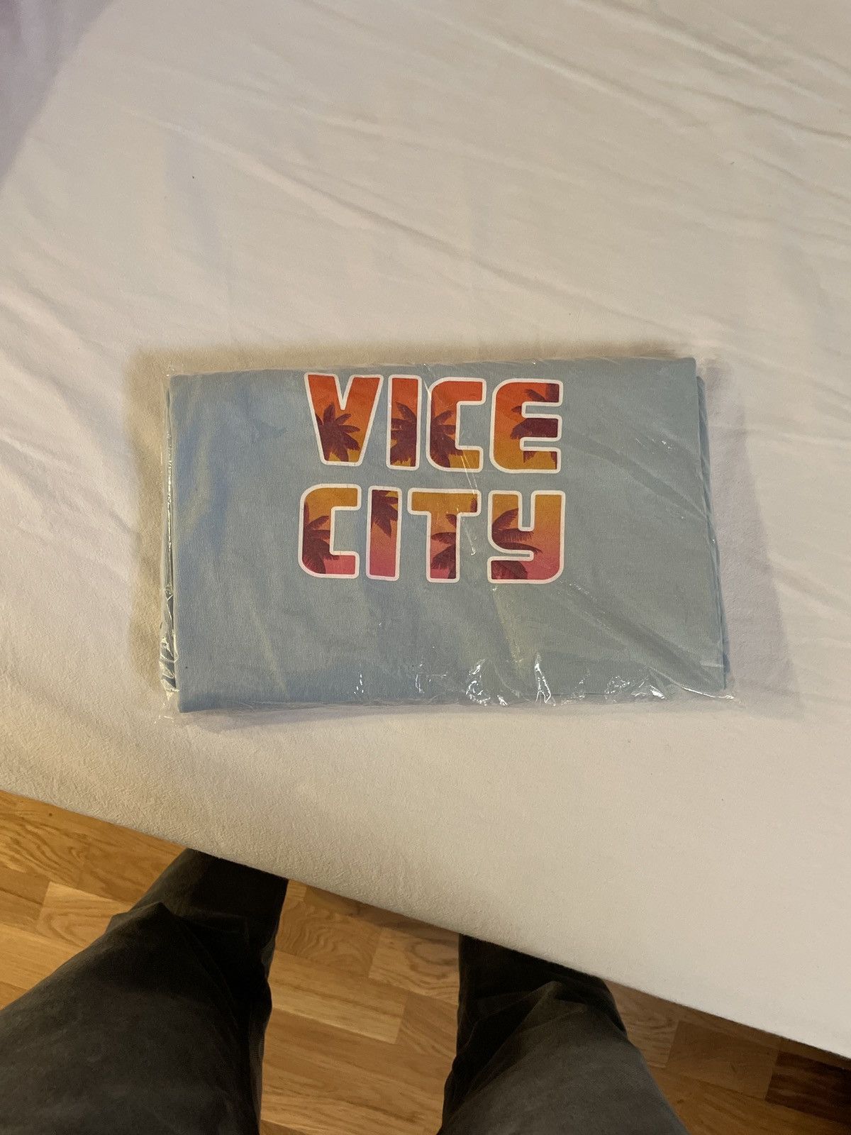 image of Grand Theft Auto Vice City T-Shirt in Blue, Men's (Size Large)