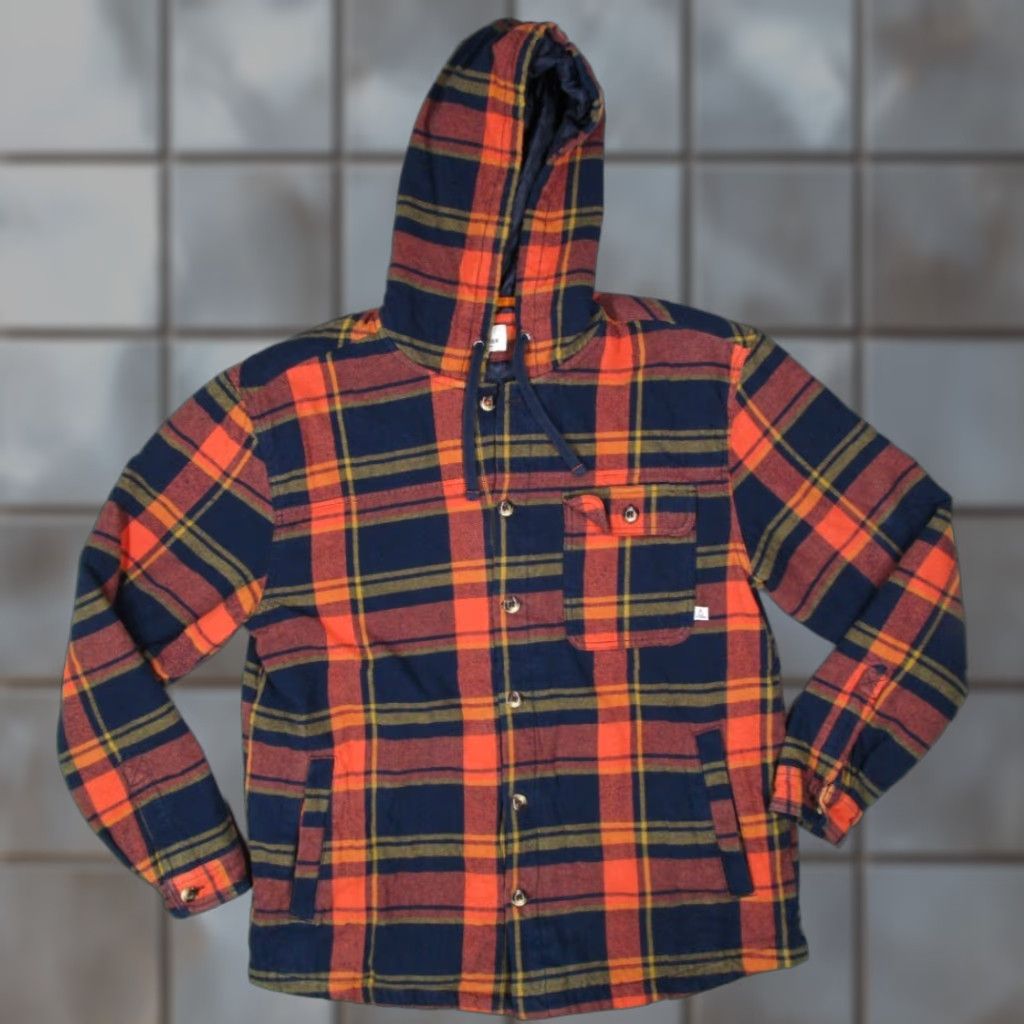 Vintage Passenger Jacket Men XL Orange Flannel Sherwood Button Up Organic Lined Size US XL / EU 56 / 4 - 1 Thumbnail