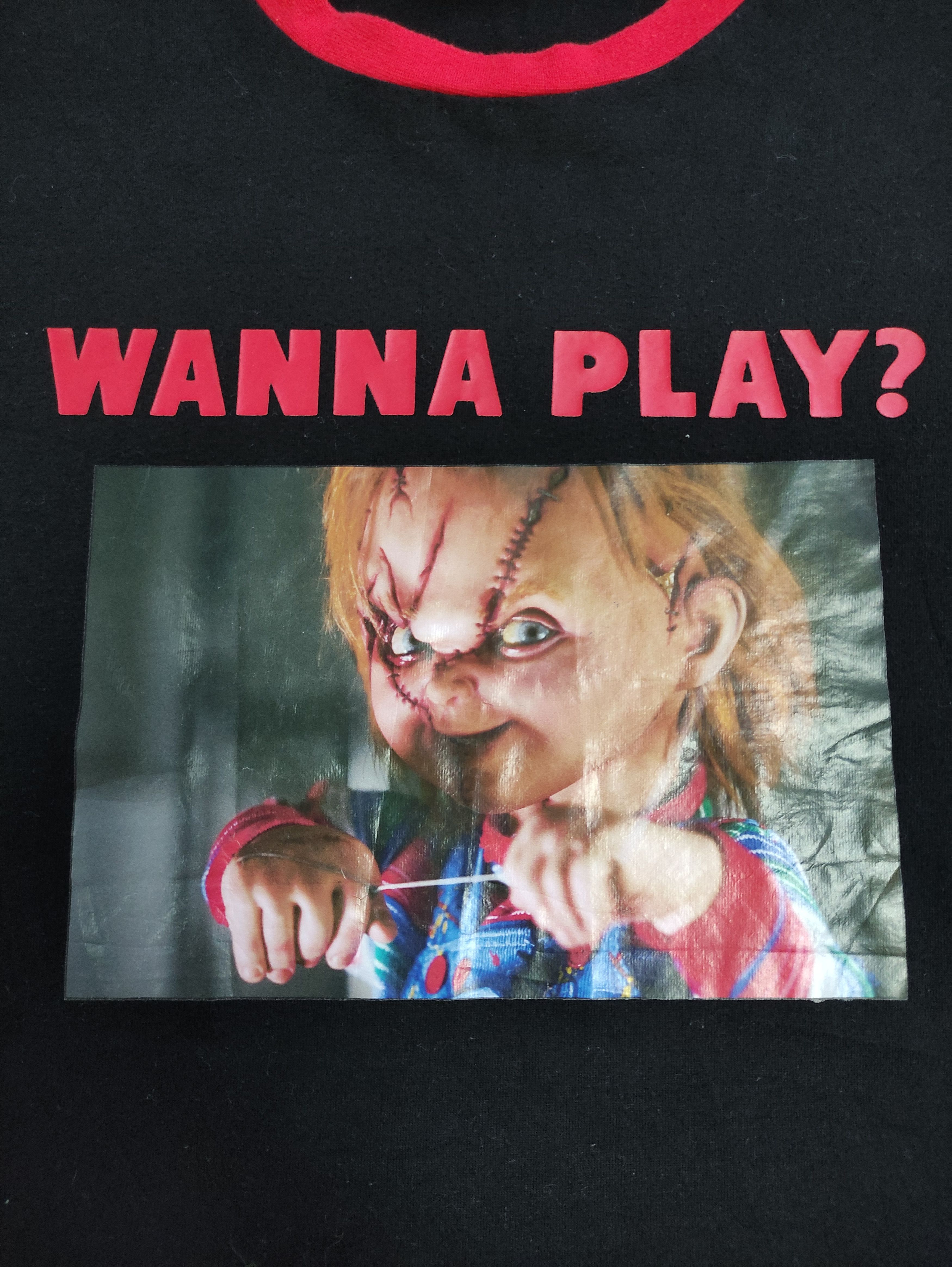 Expert Horror CHUCKY WANNA PLAY UNIVERSAL STUDIOS JAPAN PROMO TEE Size US L / EU 52-54 / 3 - 4 Thumbnail