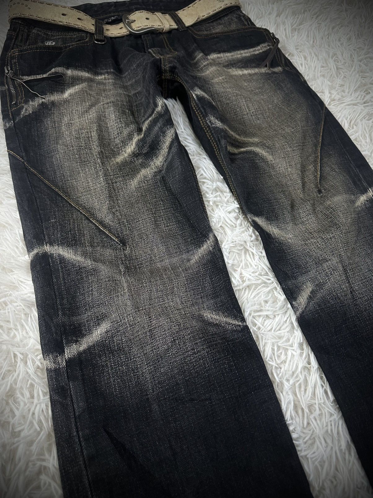 Japanese Brand rare 2000s Nicole Hideaways Distressed Denim Jeans Size US 33 - 2 Thumbnail