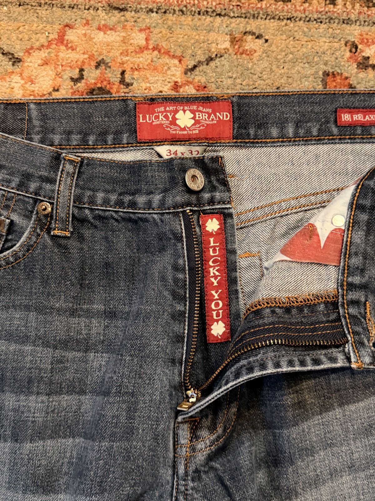 Lucky Brand Lucky Brand 181 Relaxed Straight Jeans Blue Wash Size US 34 / EU 50 - 3 Thumbnail
