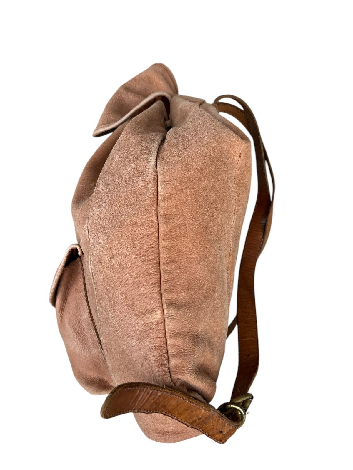 Leather Vintage COCARDE Japan Faded Patina Leather Backpack Bag Size ONE SIZE - 12 Thumbnail