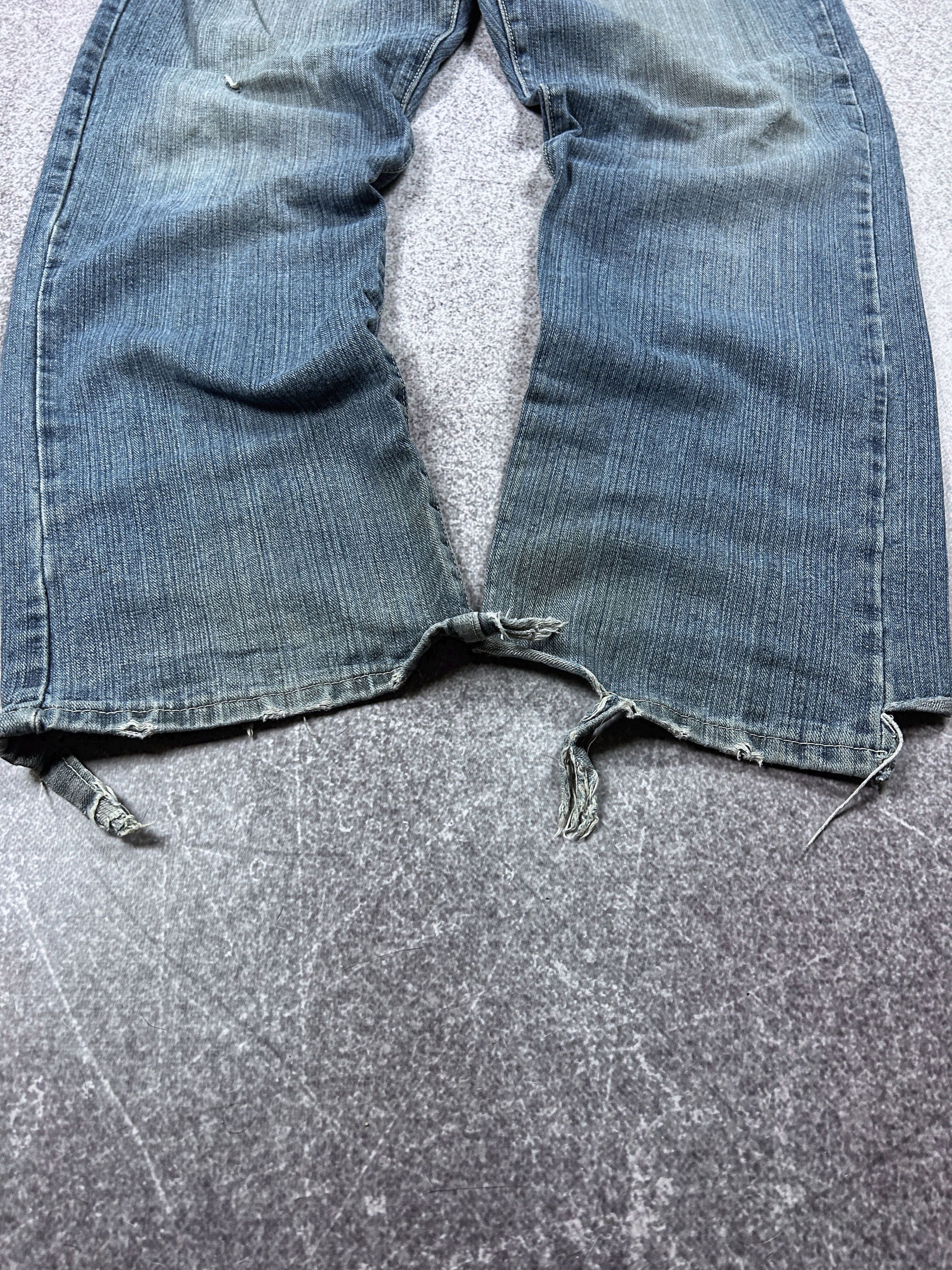 Designer VTG Baggy Rap SK8 JNCO Balenci Style Washed Jeans Y2K Size US 32 / EU 48 - 3 Thumbnail