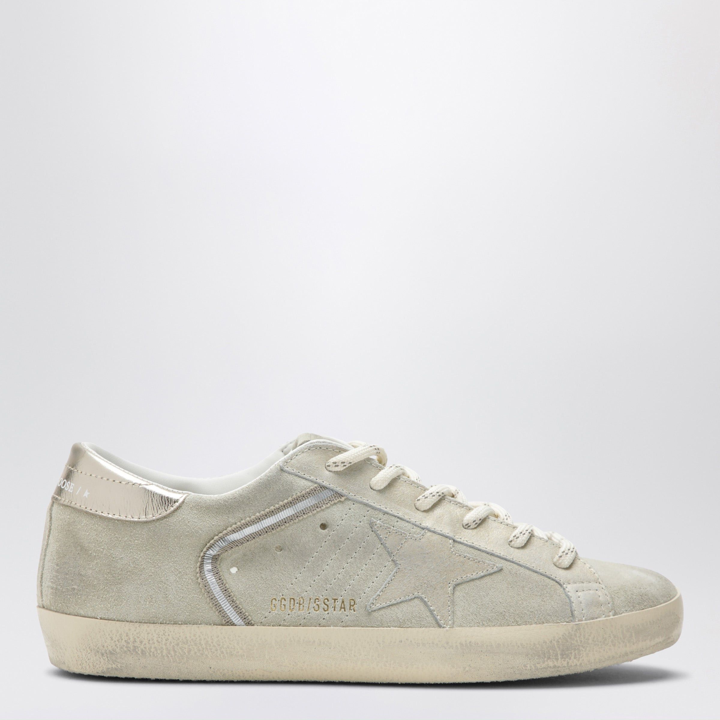 Golden Goose Golden Goose Super-Star Beige/Platinum Suede Sneakers Size US 10 / IT 40 - 1 Thumbnail